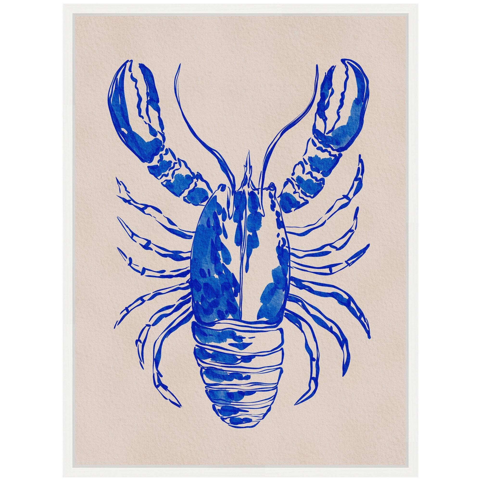 Sylvie Lobster Framed Canvas by Nikita Jariwala