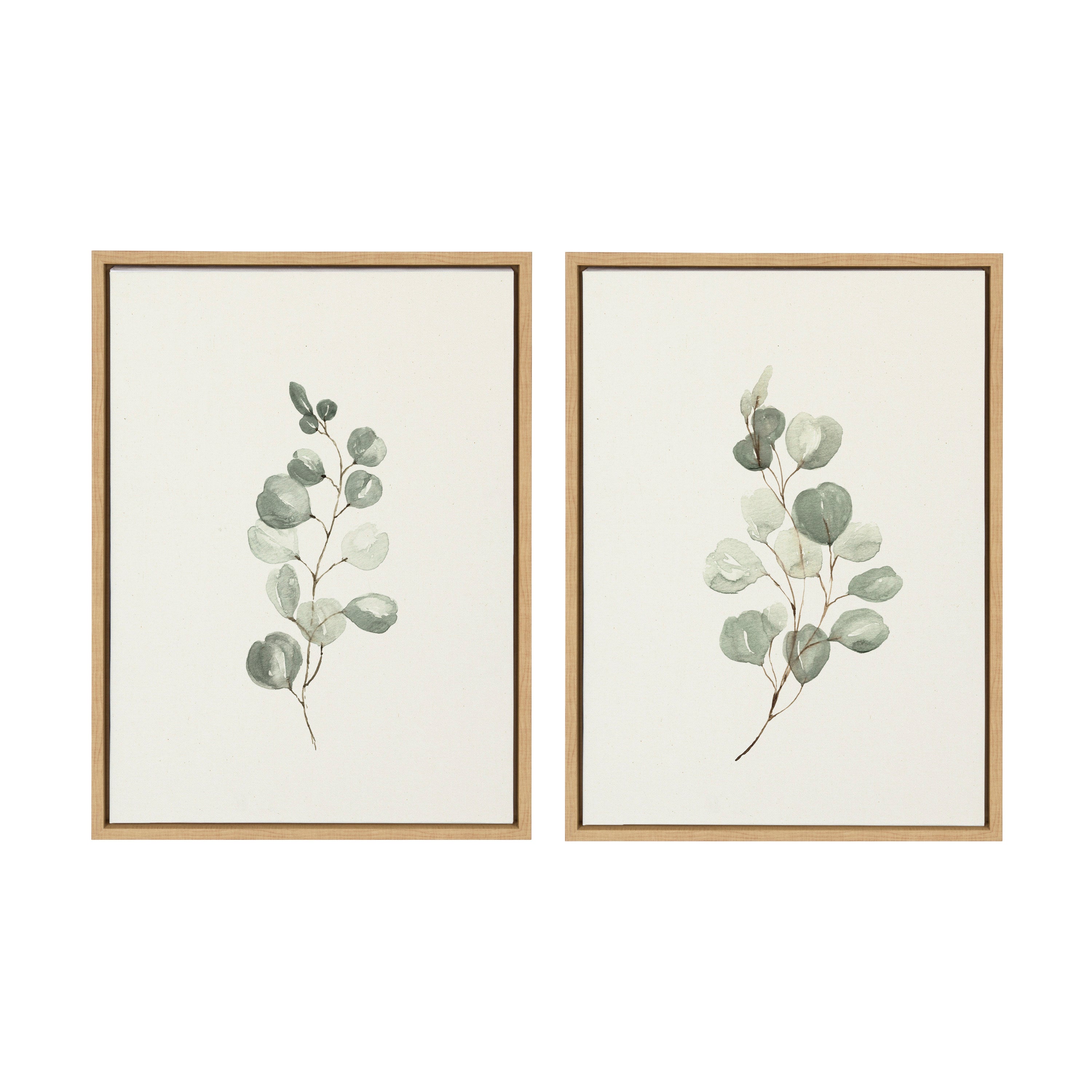 Sylvie Eucalyptus Framed Canvas Set by Maja Mitrovic
