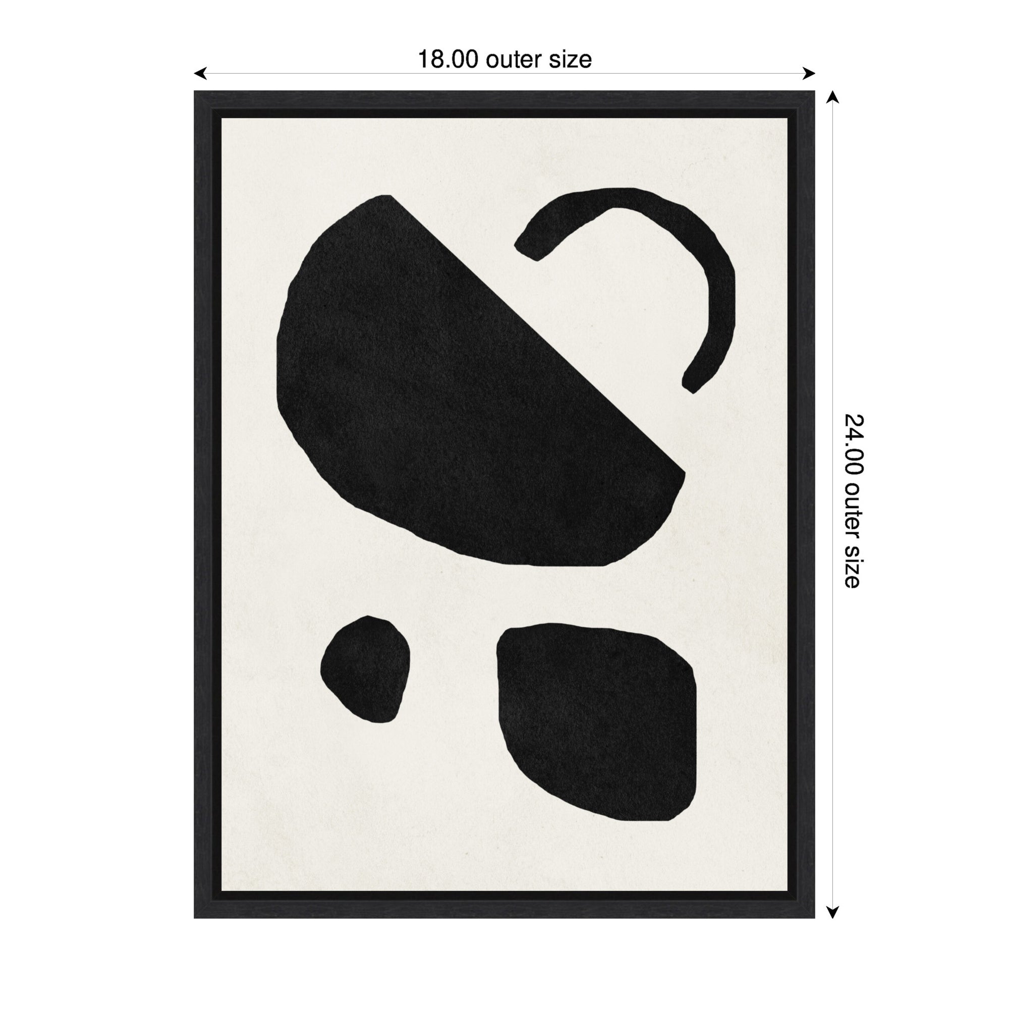 Sylvie Black Geometric Abstract 2 Framed Canvas by July Art Prints