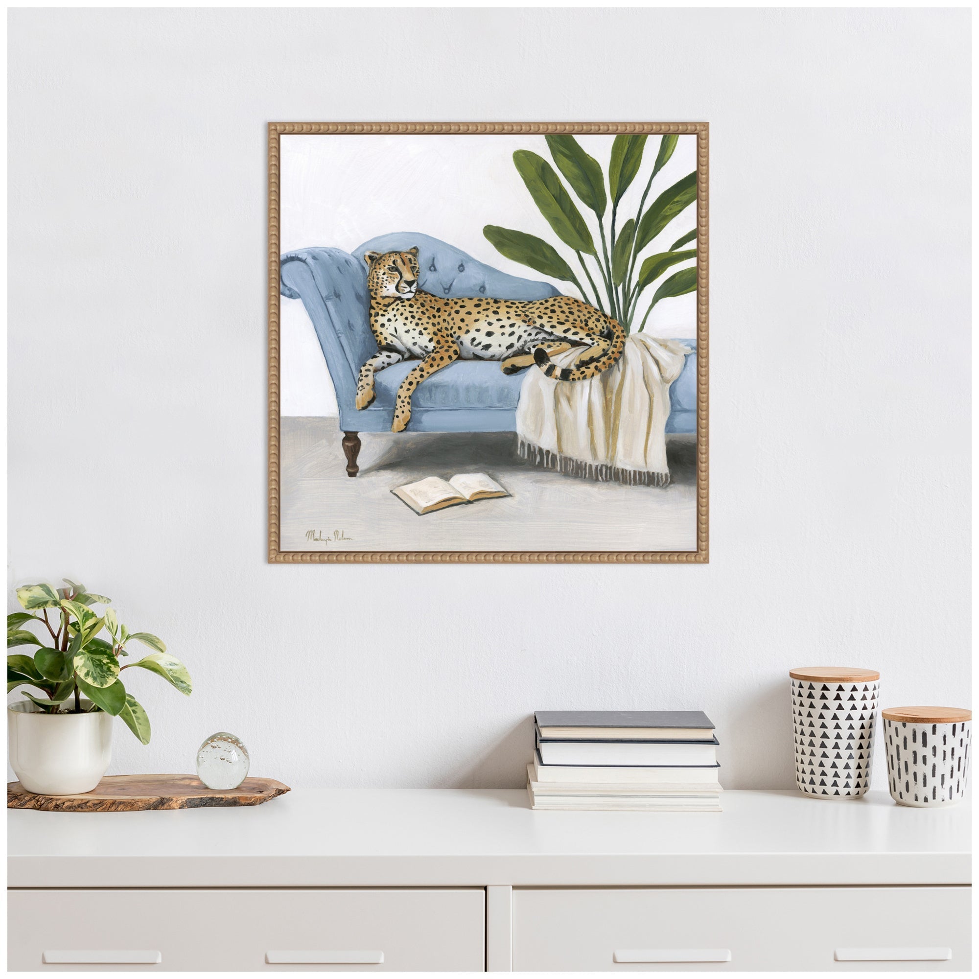 La Dulce Vida Cheetah by Mackenzie Nelson Framed Canvas Wall Art Print