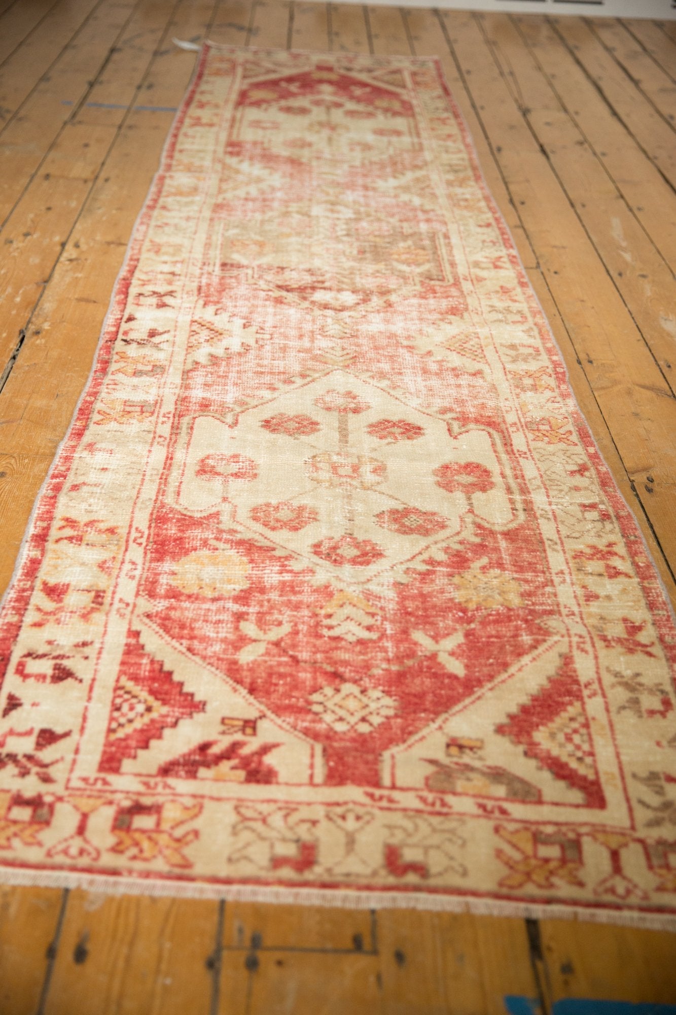 2.5x11 Vintage Distressed Oushak Rug Runner by Old New House® - product image 3 for Resin Society