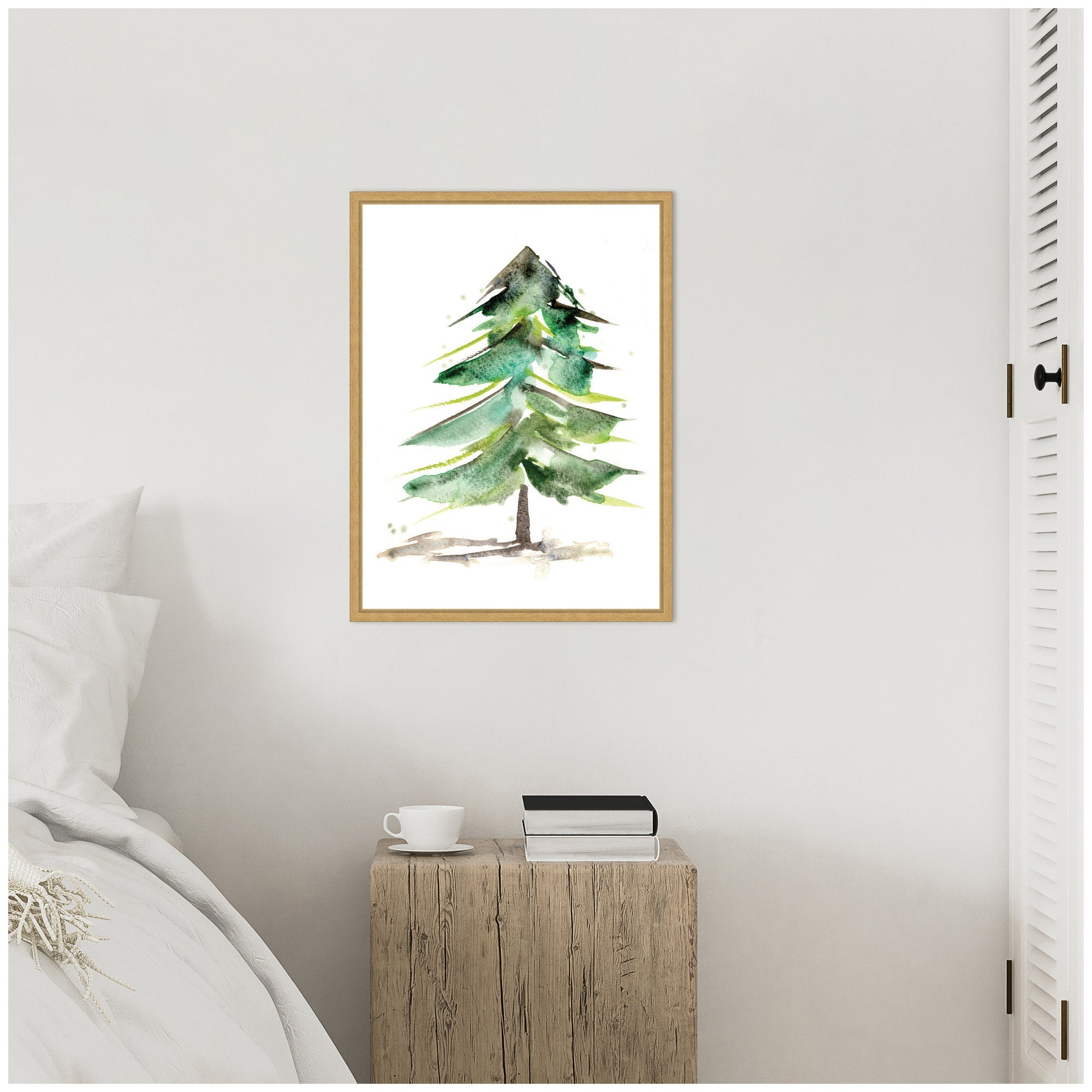 Sylvie Winter Spruce Framed Canvas by Xizhou Xie