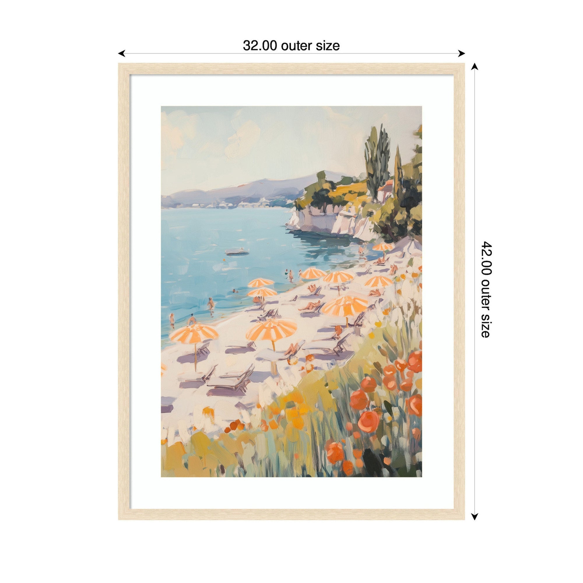 Sunny Beach Day by Melloi Art Prints Framed Wall Art Print