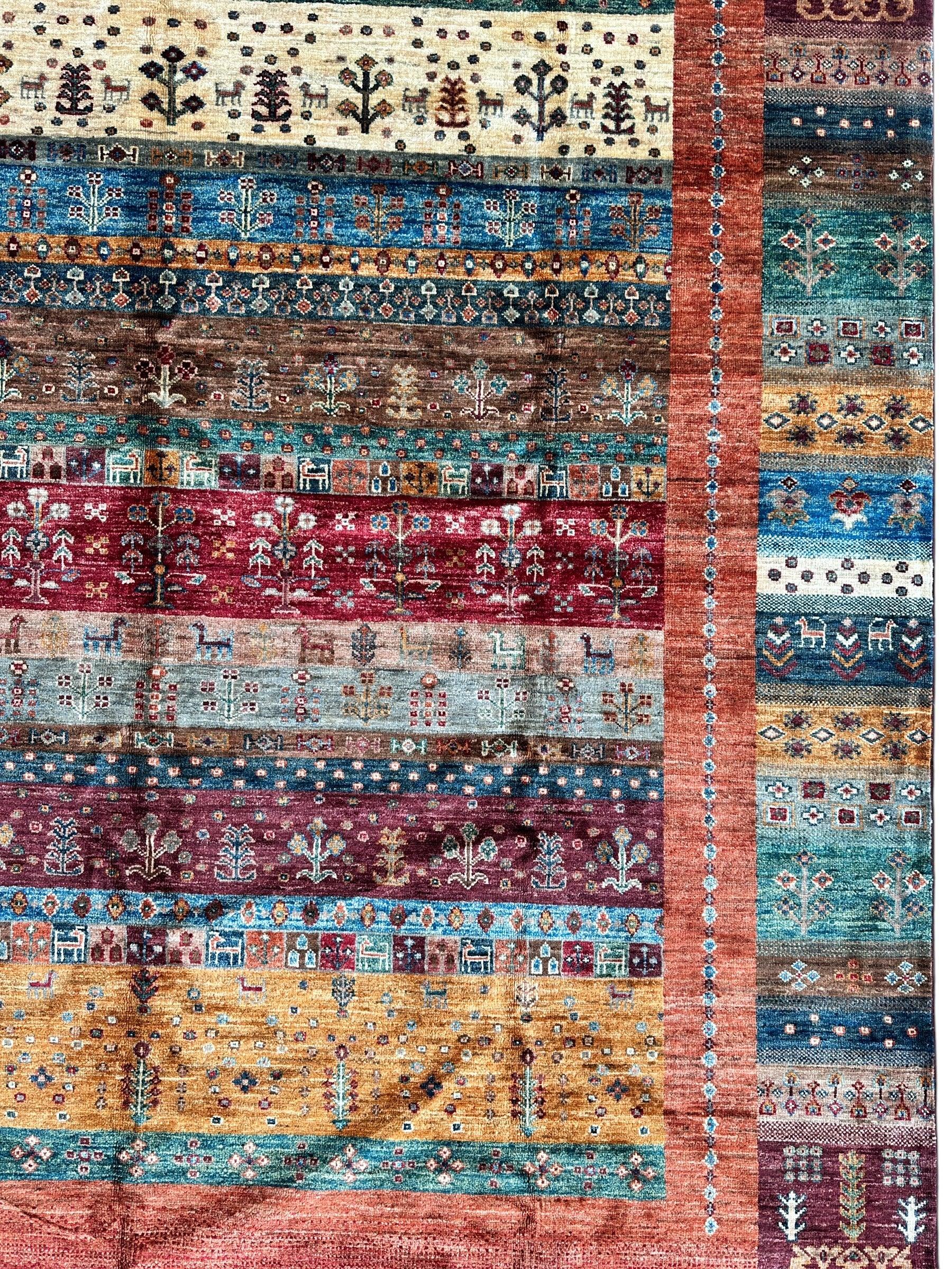 Afghani Khorjin Wool Rug – 7' x 9'10" – Vibrant Geometric & Tribal by Rugistan - product image 6 for Resin Society