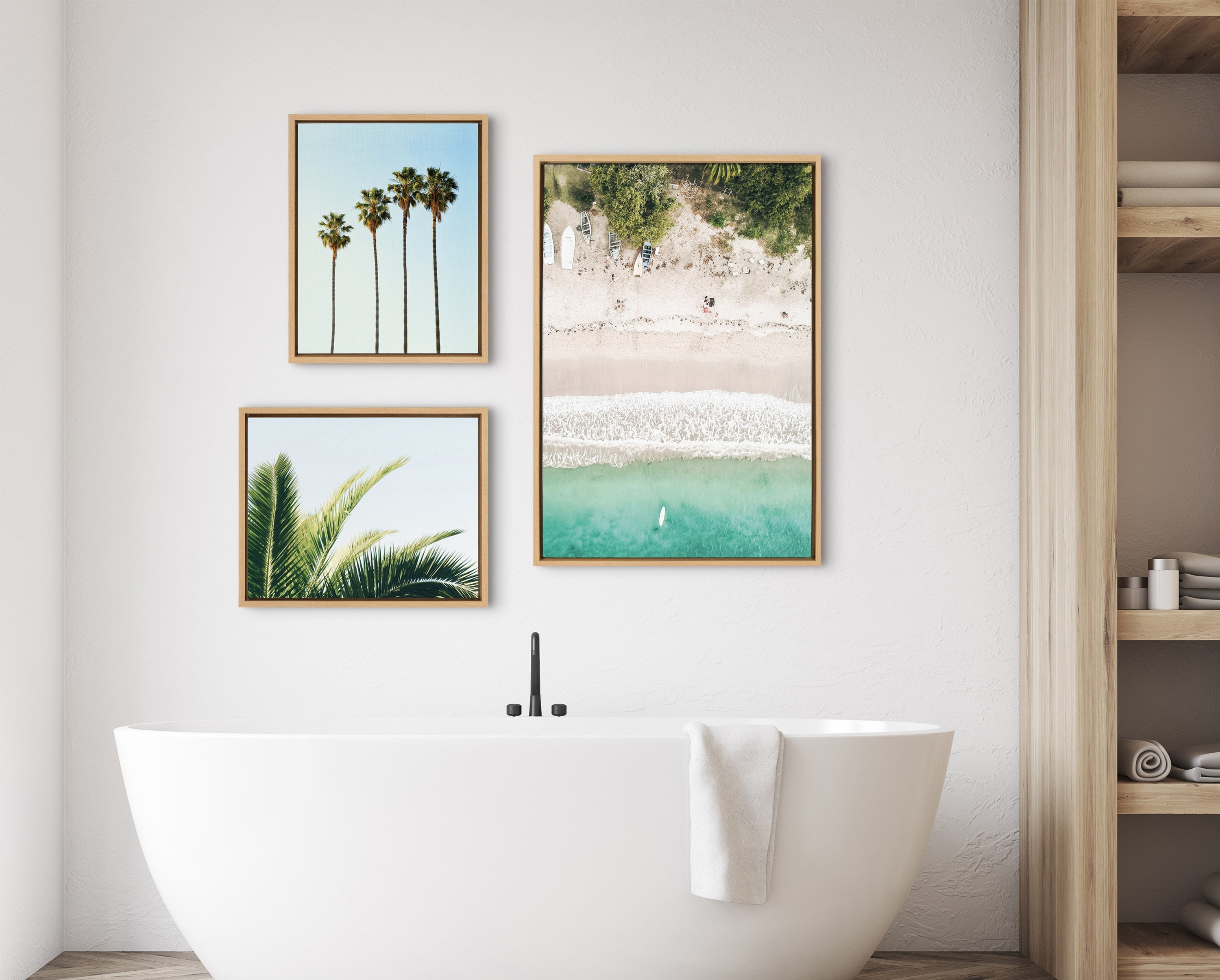 Sylvie Tropical Beach Framed Canvas Set by kateandlaurel - product image 9 for Resin Society