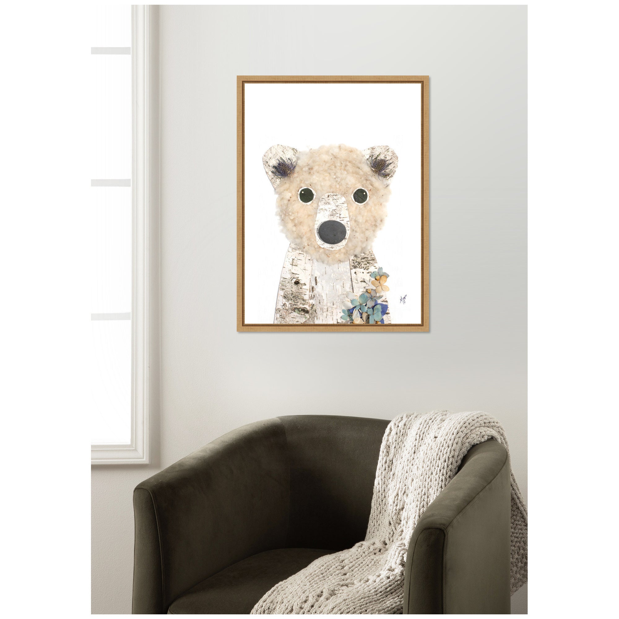 Polar Bear by Madeline Jeppesen Framed Canvas Wall Art Print
