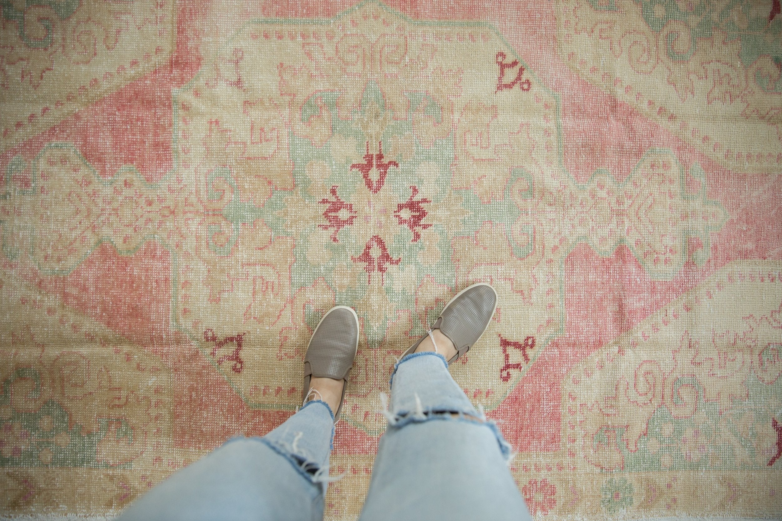 4.5x7 Vintage Distressed Oushak Rug by Old New House® - product image 2 for Resin Society