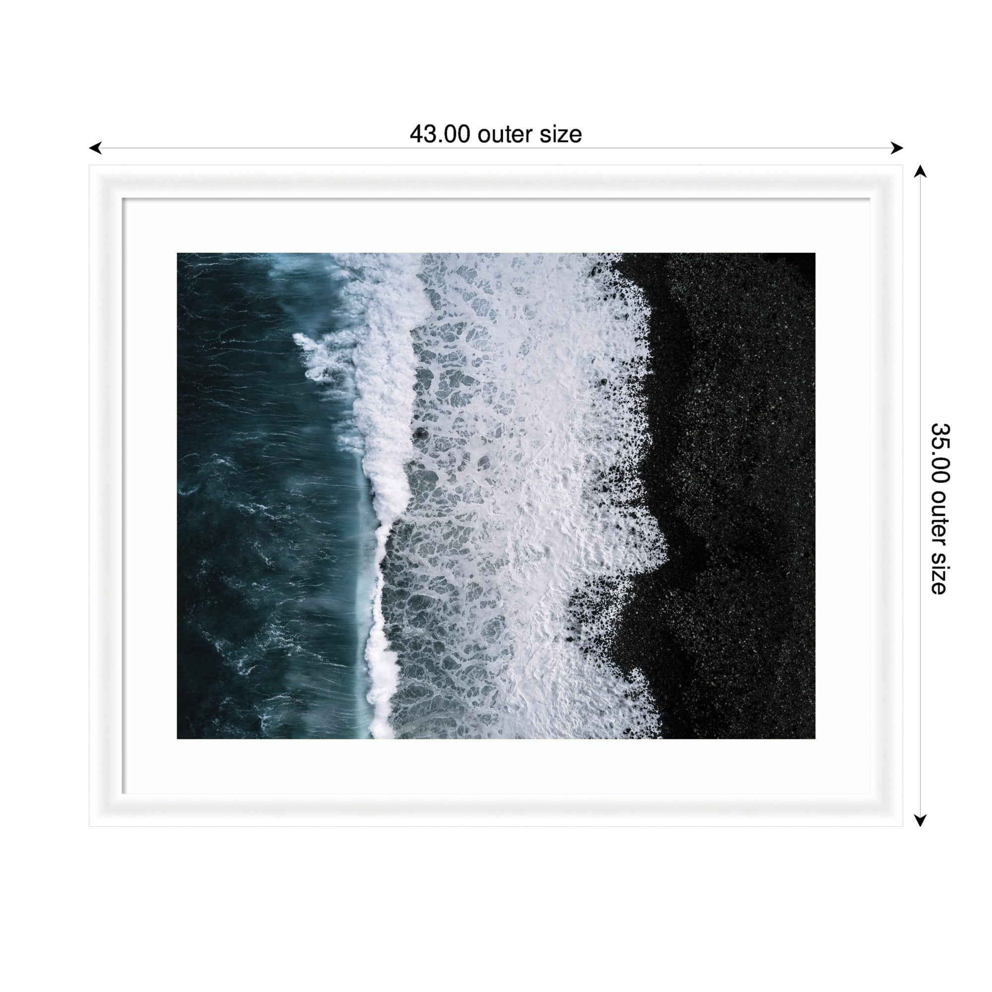 Framed Art Ocean Waves on the Black Beach in Iceland by Michael Schauer
