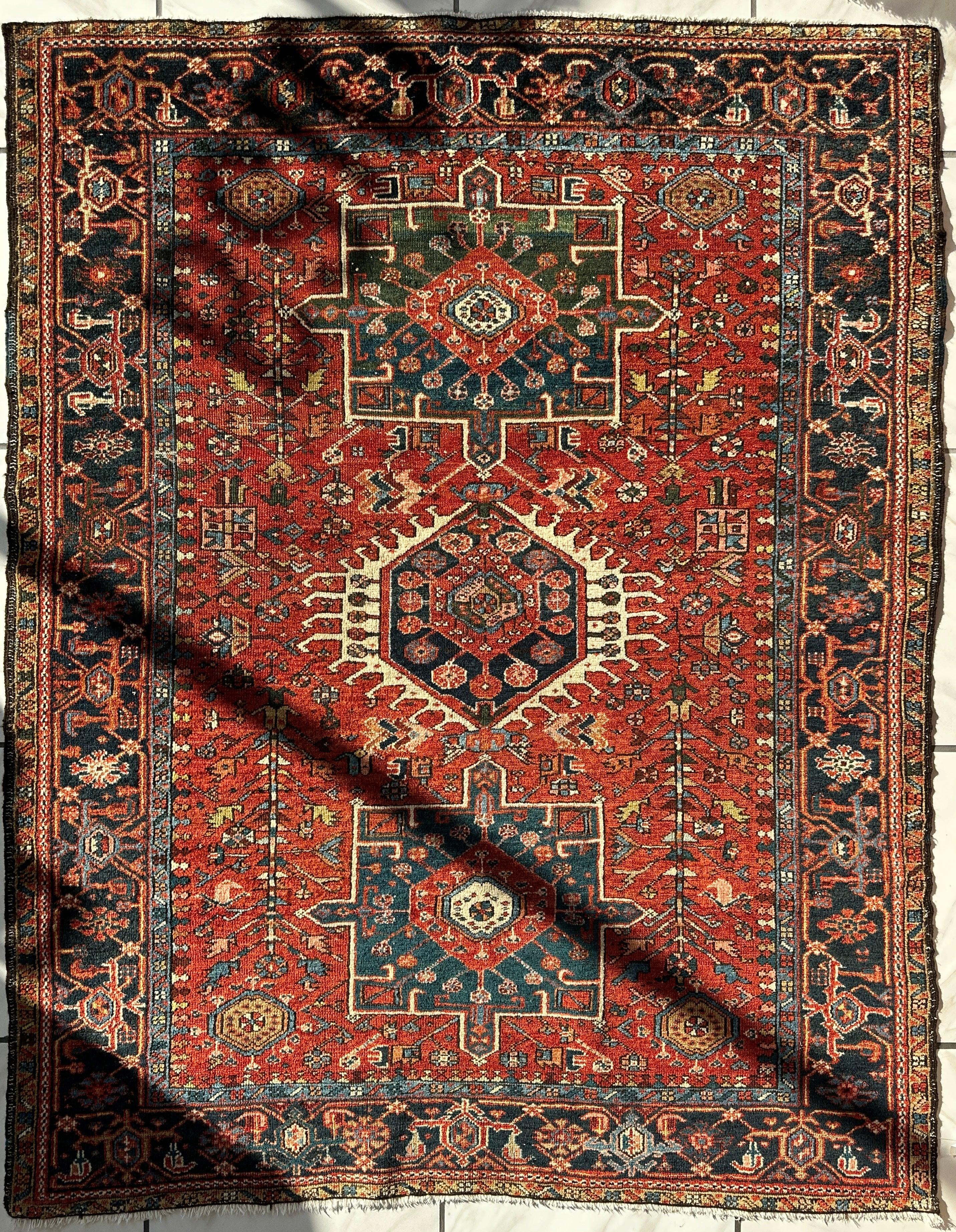 KARAJA Persian Antique Heriz Rug 4'9" x 6' by Rugistan - product image 3 for Resin Society