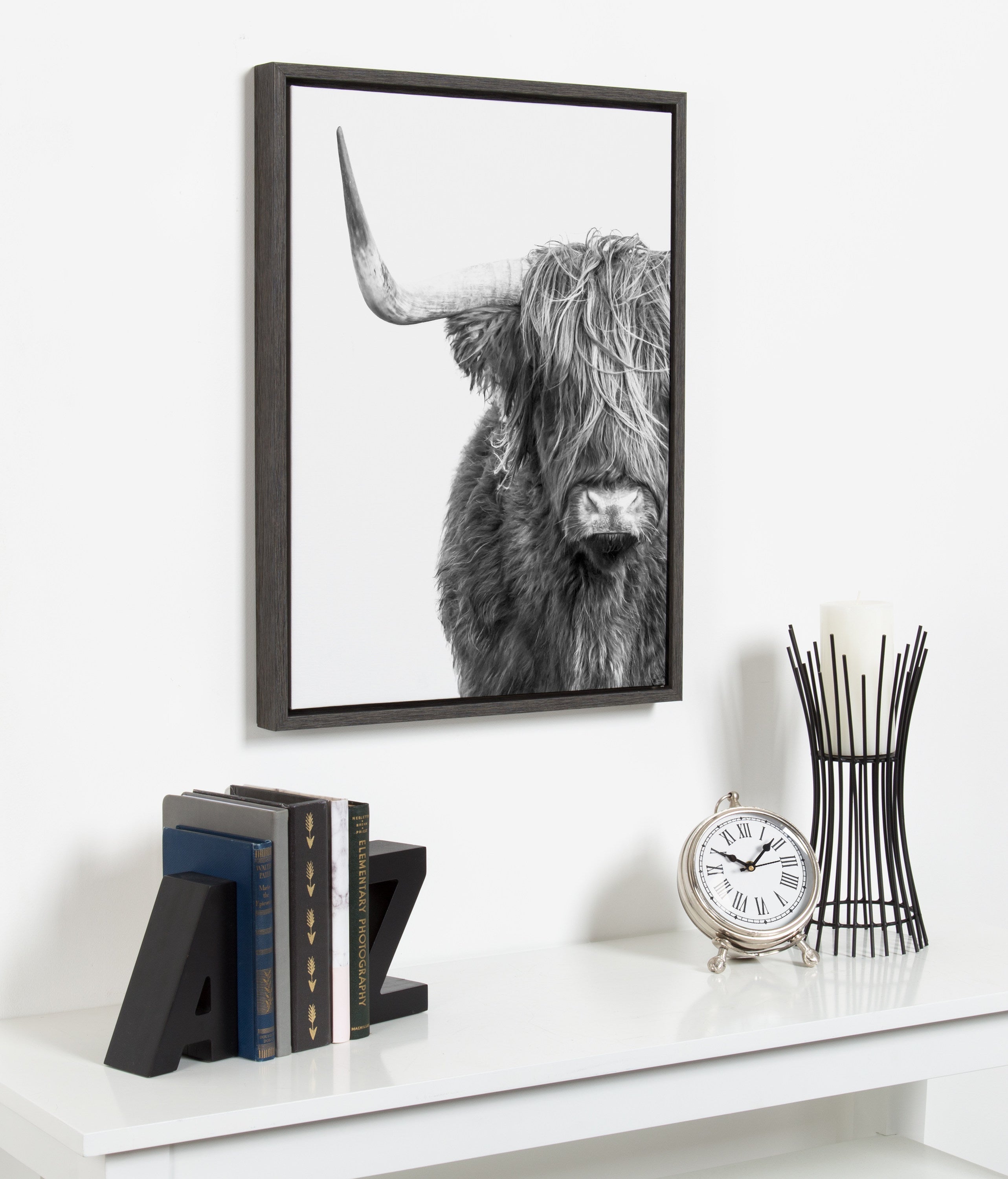 Sylvie Highland Cow Framed Canvas by kateandlaurel - product image 18 for Resin Society