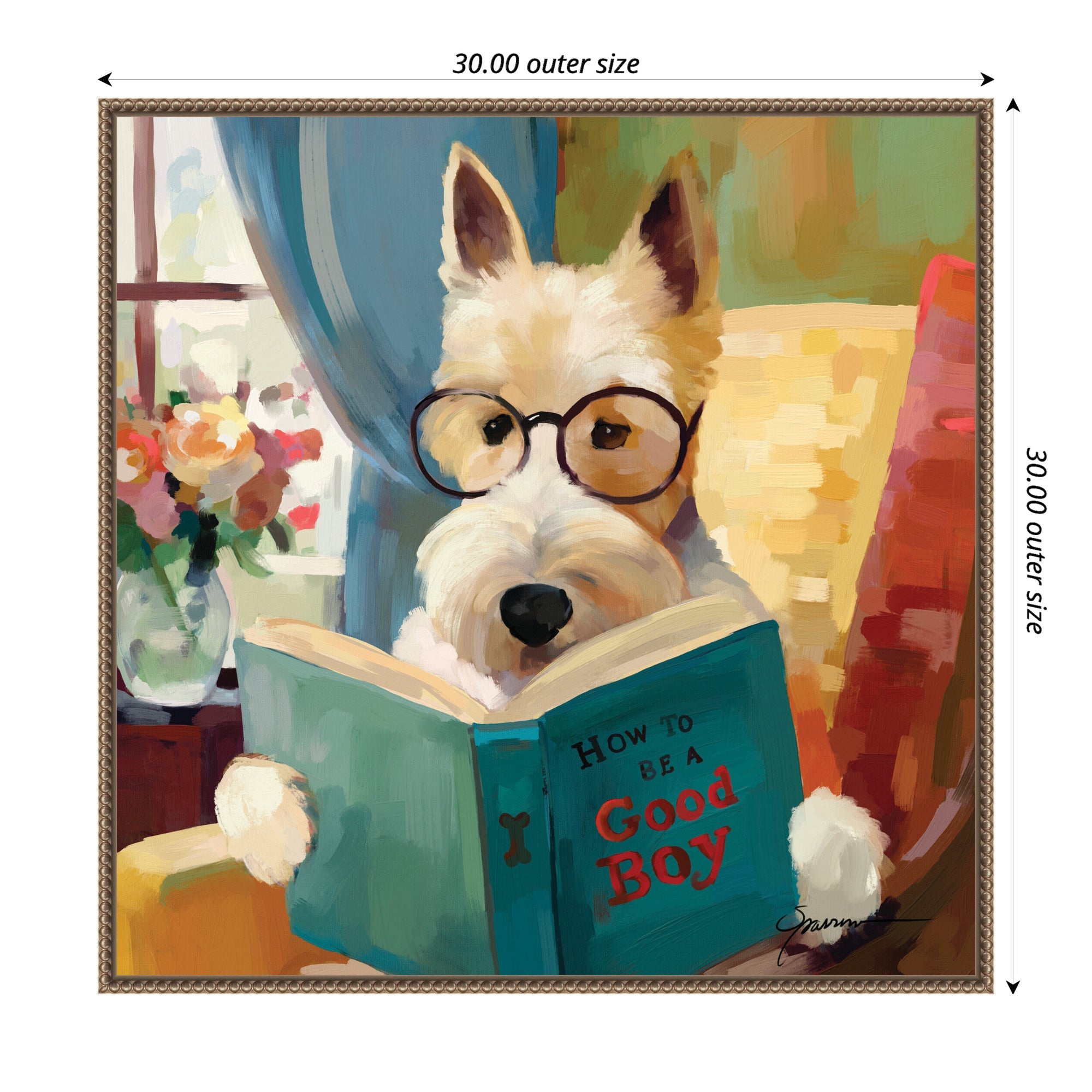 Sylvie How to be a Good Boy Framed Canvas by Mary Sparrow