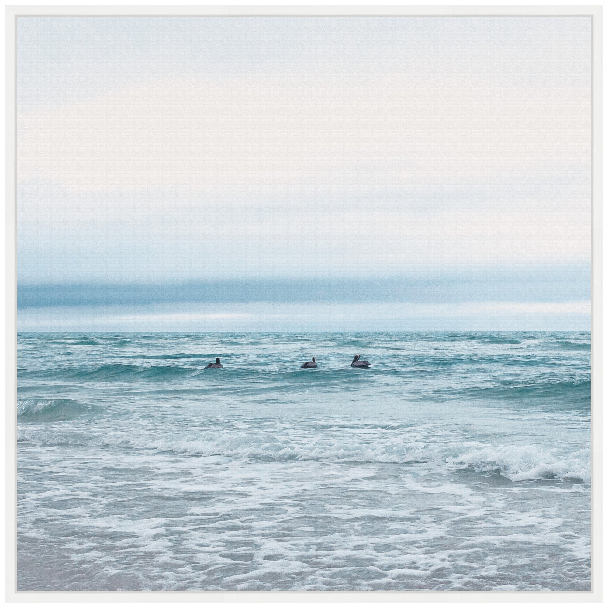 Sylvie Ocean Swim 1 Square Framed Canvas by Stephanie Klatt