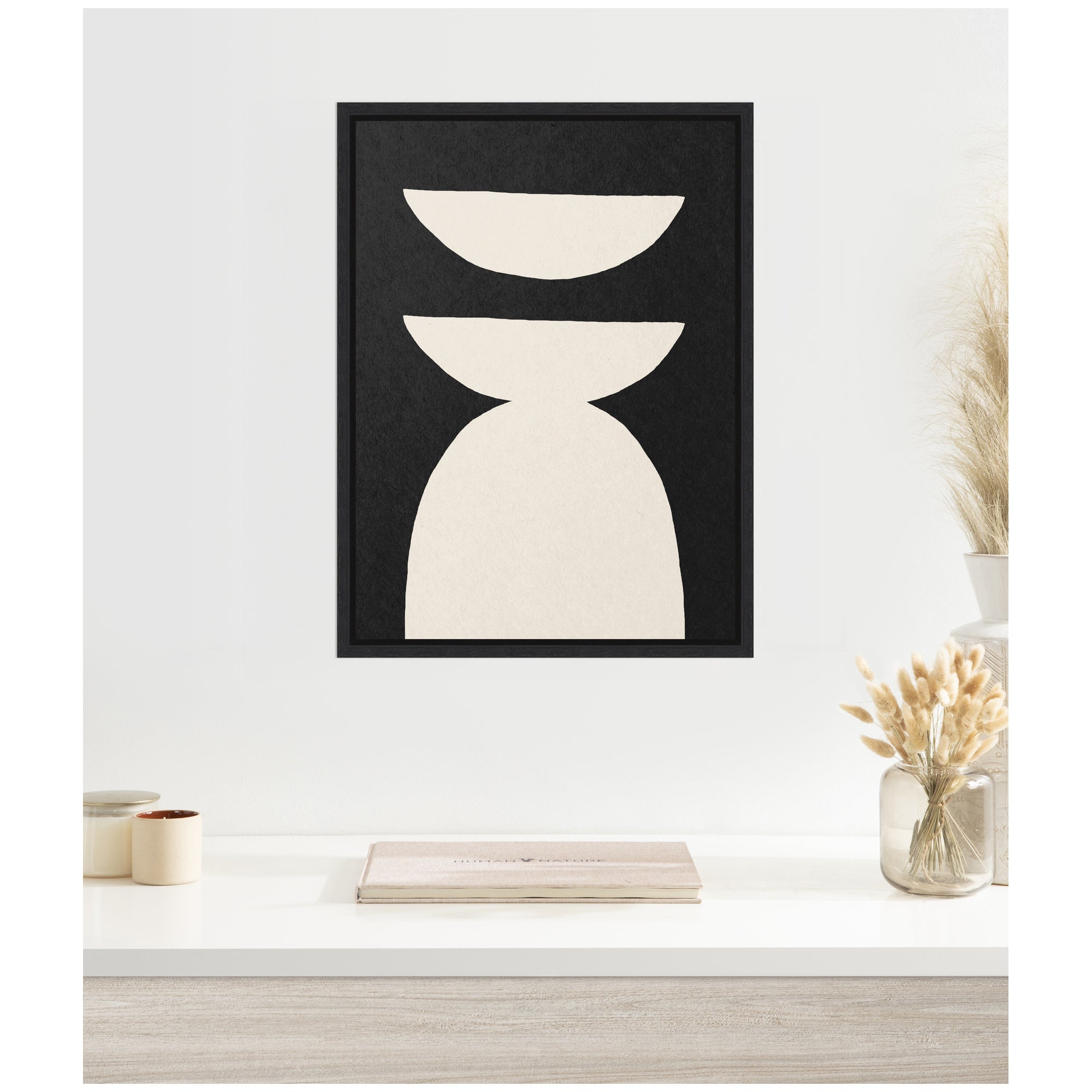 Sylvie White Geometric Abstract Framed Canvas by July Art Prints