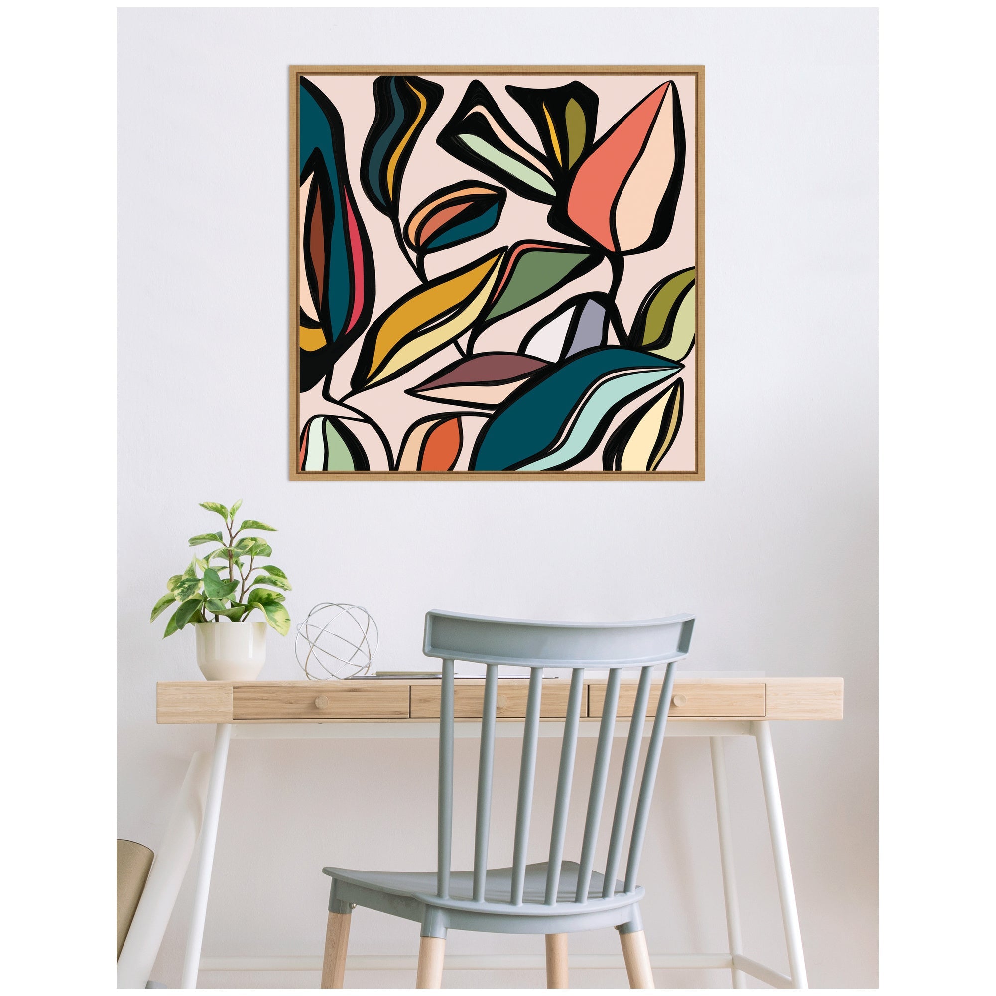 Fanciful Ficus SQ Expansion by Alicia Bock Framed Canvas Wall Art Print
