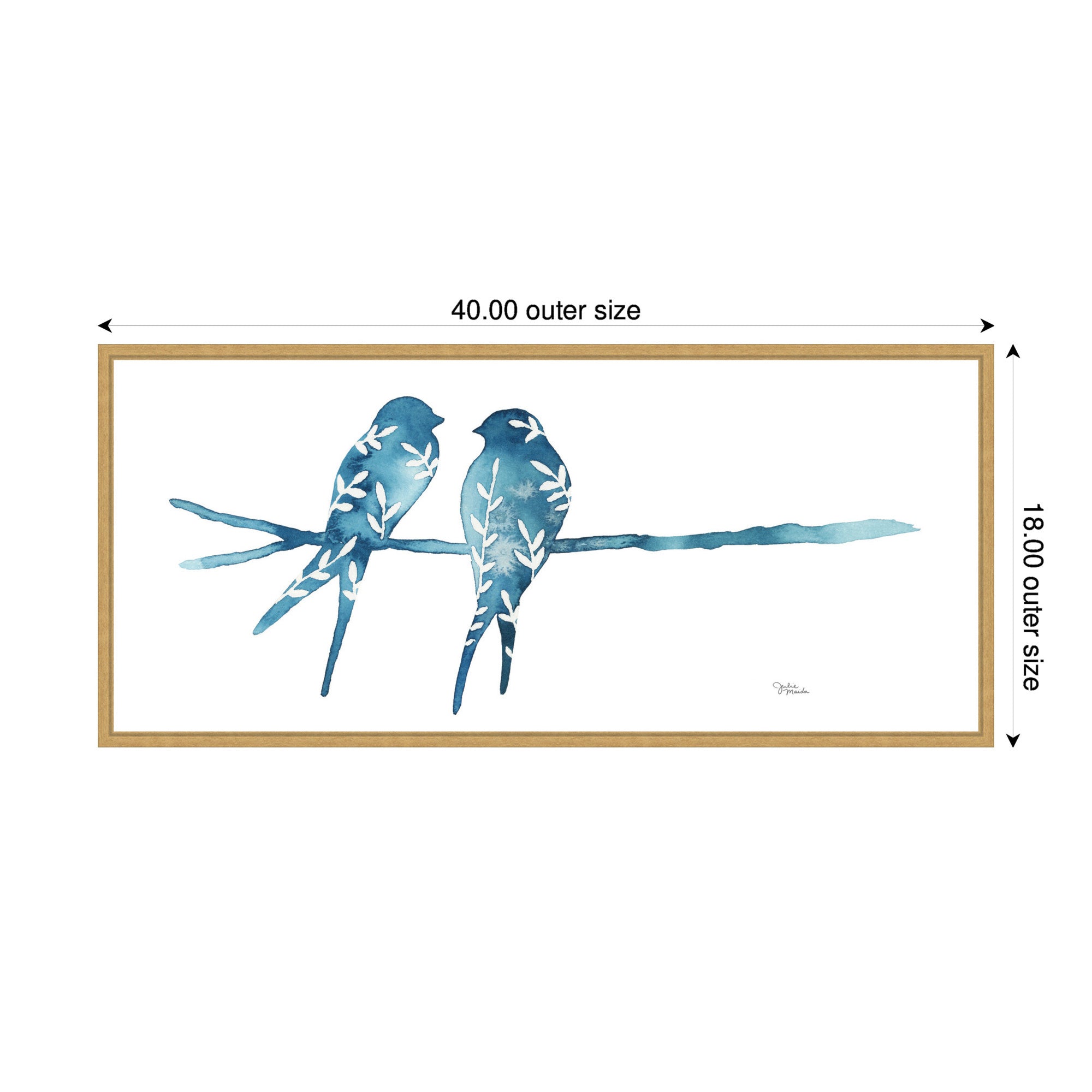 Sylvie Botanical Birds Framed Canvas by Julie Maida