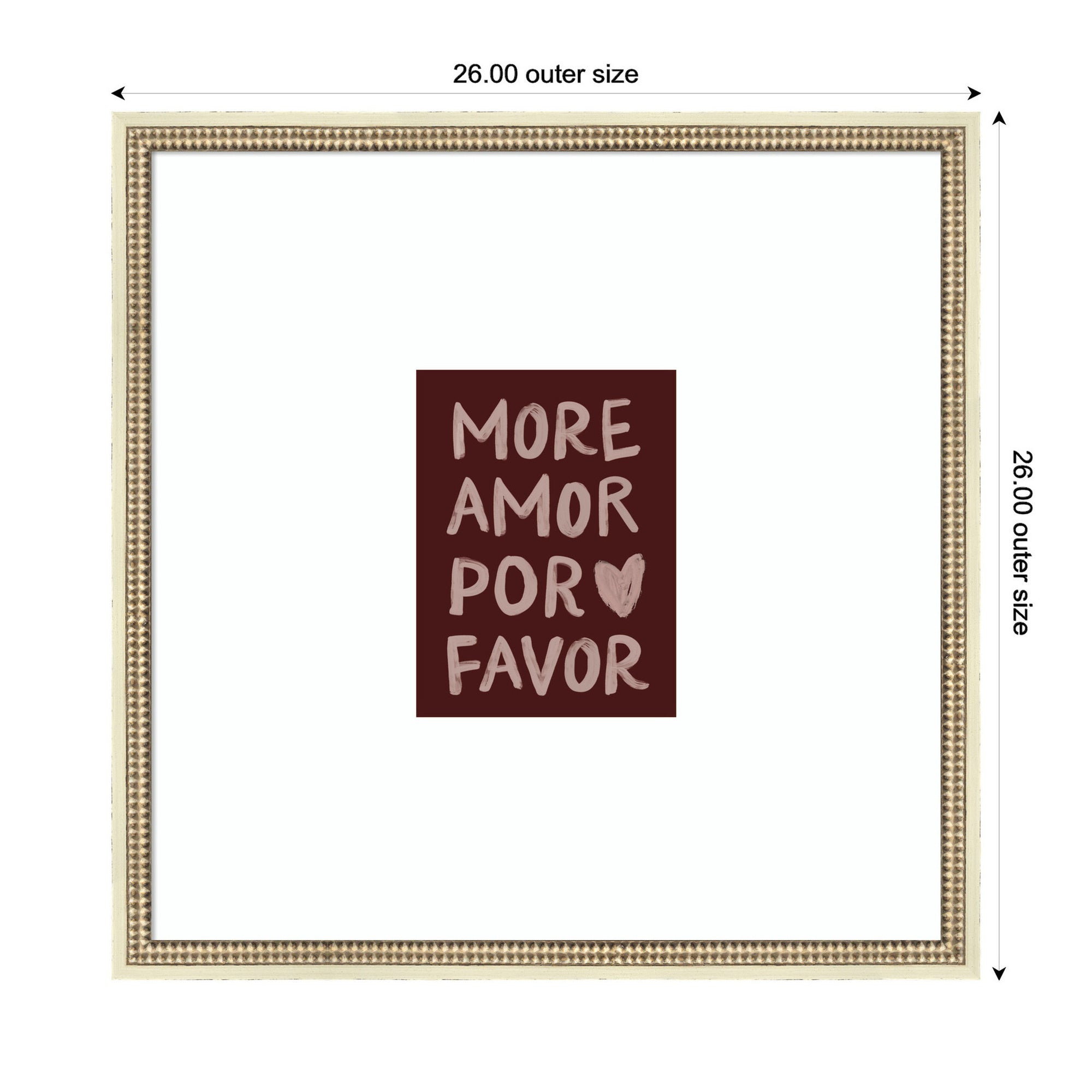 More Amor Por Favor Hand Painted Typography Maroon by Lucky Guava Framed Wall Art Print