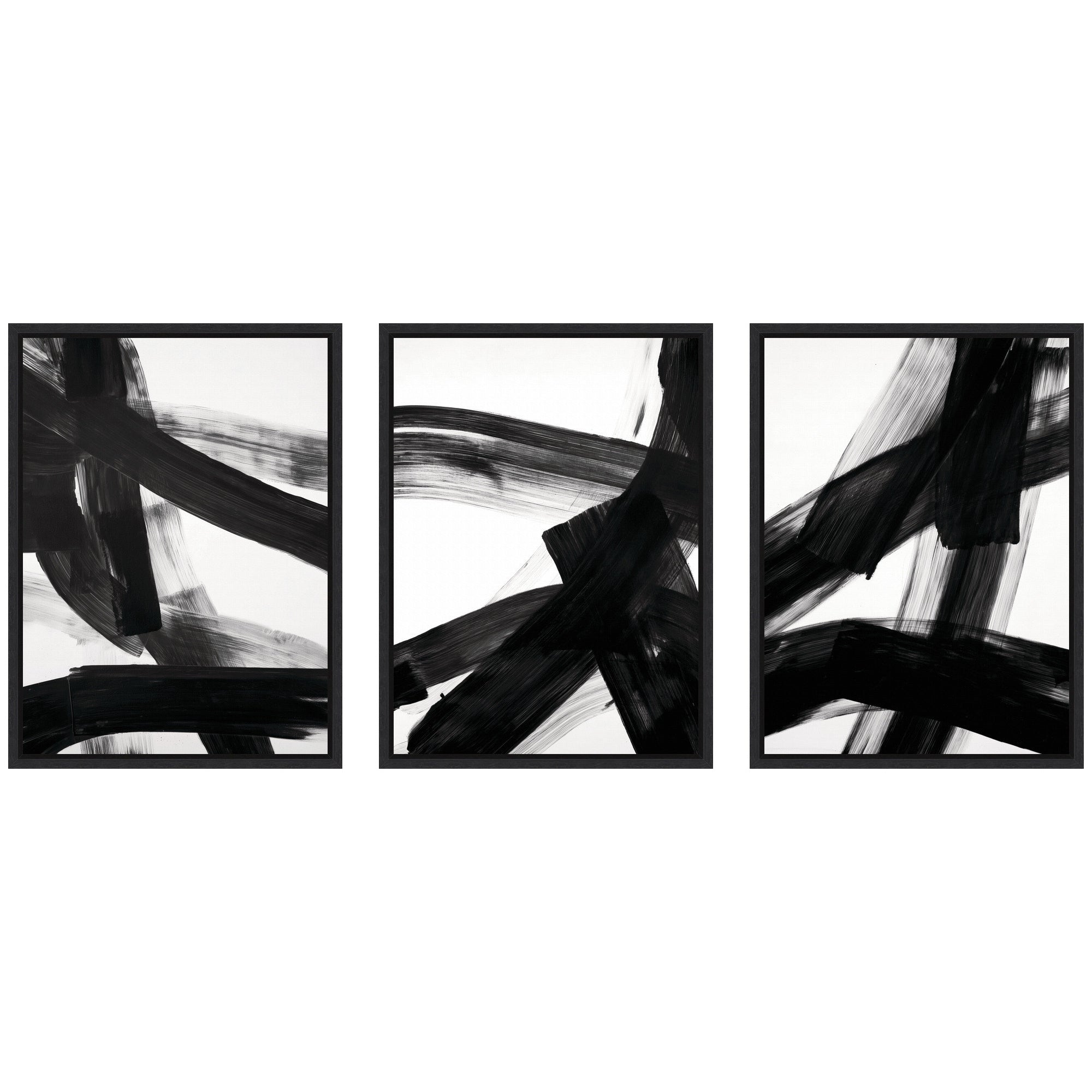 Black Mark No.
1, No.
2, & No.
3 3 Piece Framed Canvas Wall Art Set by Amy Lighthall