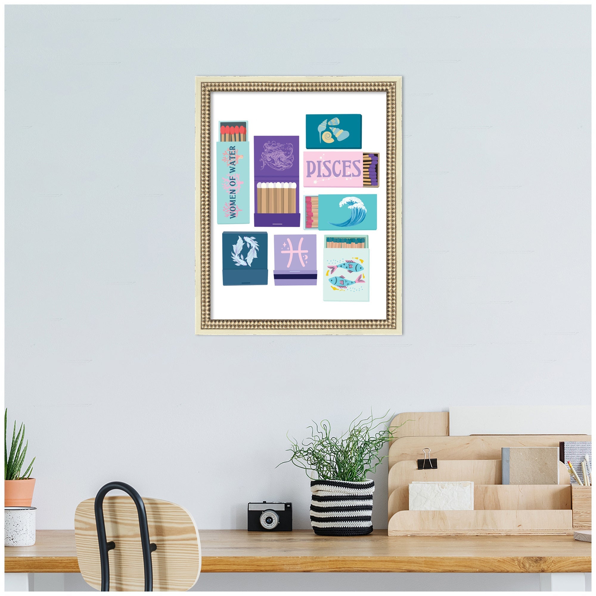 Pisces Matchbooks 14x18 FC by Megan Ryan Framed Wall Art Print