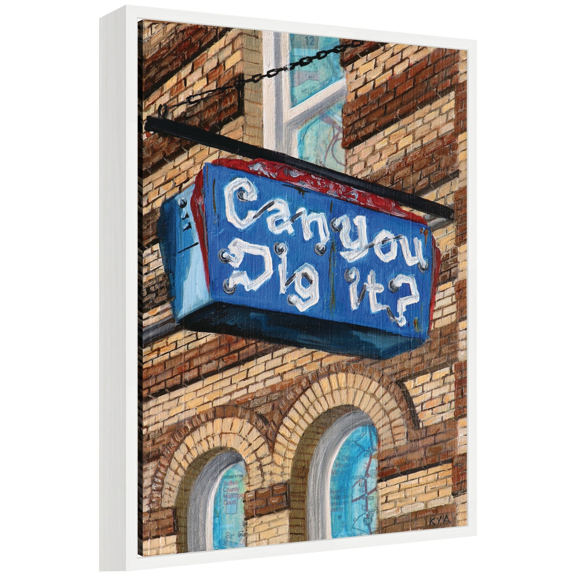 Can You Dig It framed canvas wall art by Krista V.
Allenstein, featuring an outdoor excavation scene in a white Sylvie frame.
