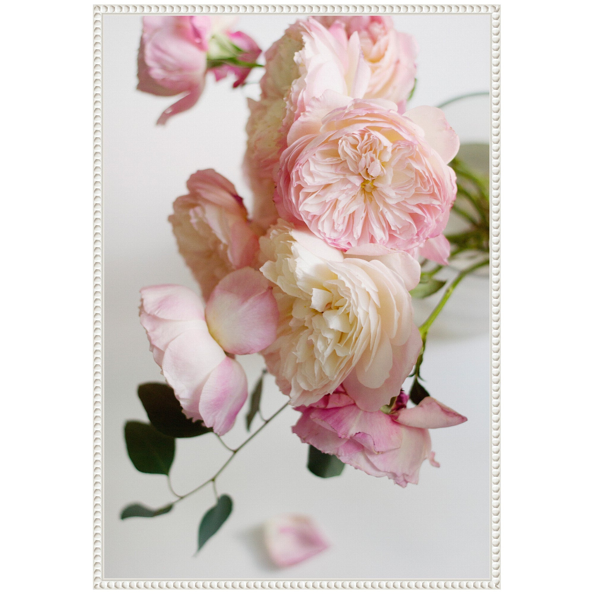 Sylvie Soft Pink Flower Bouquet Framed Canvas by Kristy Campbell