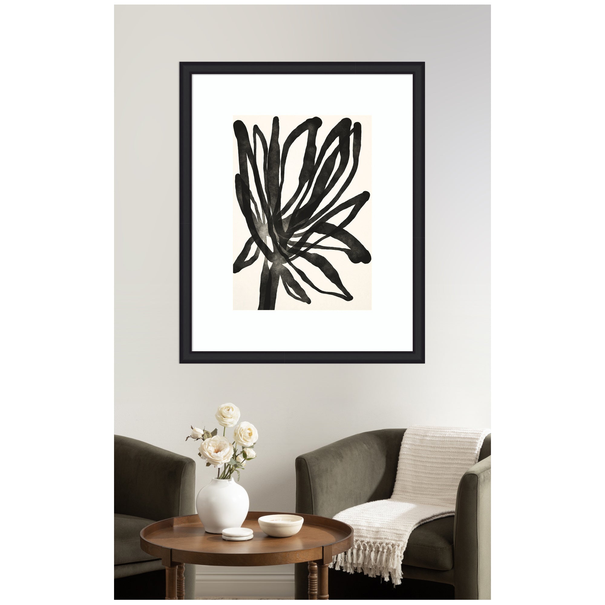 Framed Art Dark Floral by Alicia Bock
