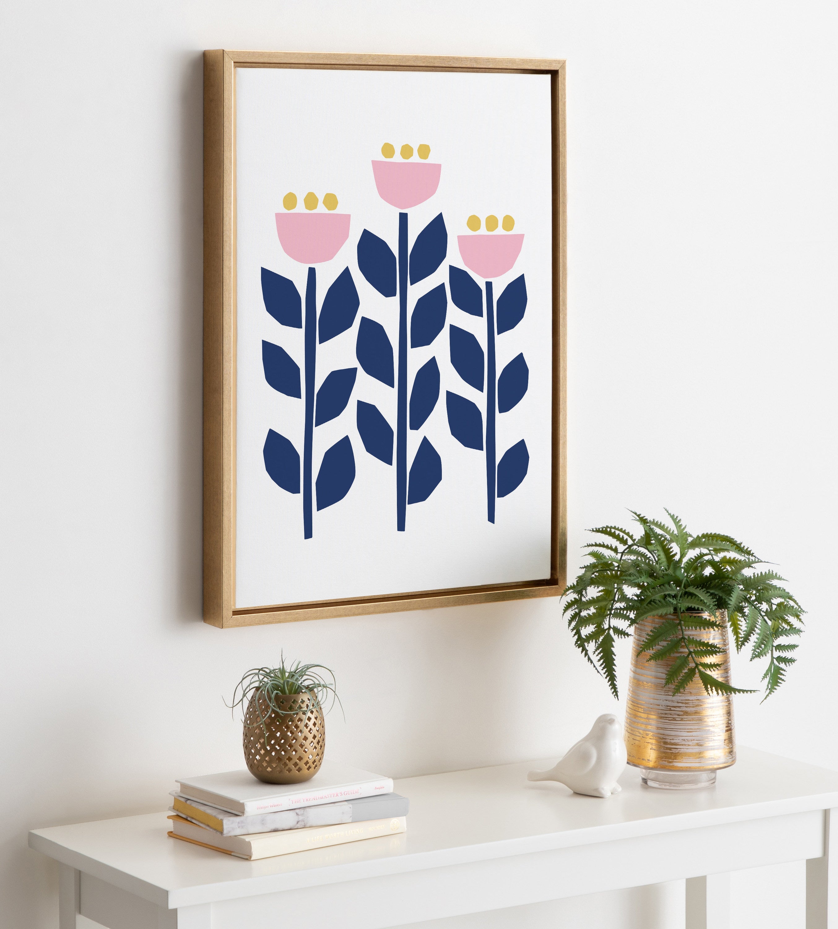 Sylvie Nordic Flowers Framed Canvas by kateandlaurel - product image 5 for Resin Society