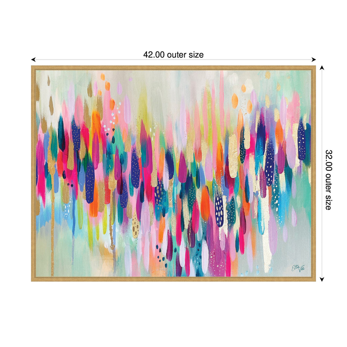 Sylvie Brushstroke 154 Horizontal Framed Canvas by Ettavee