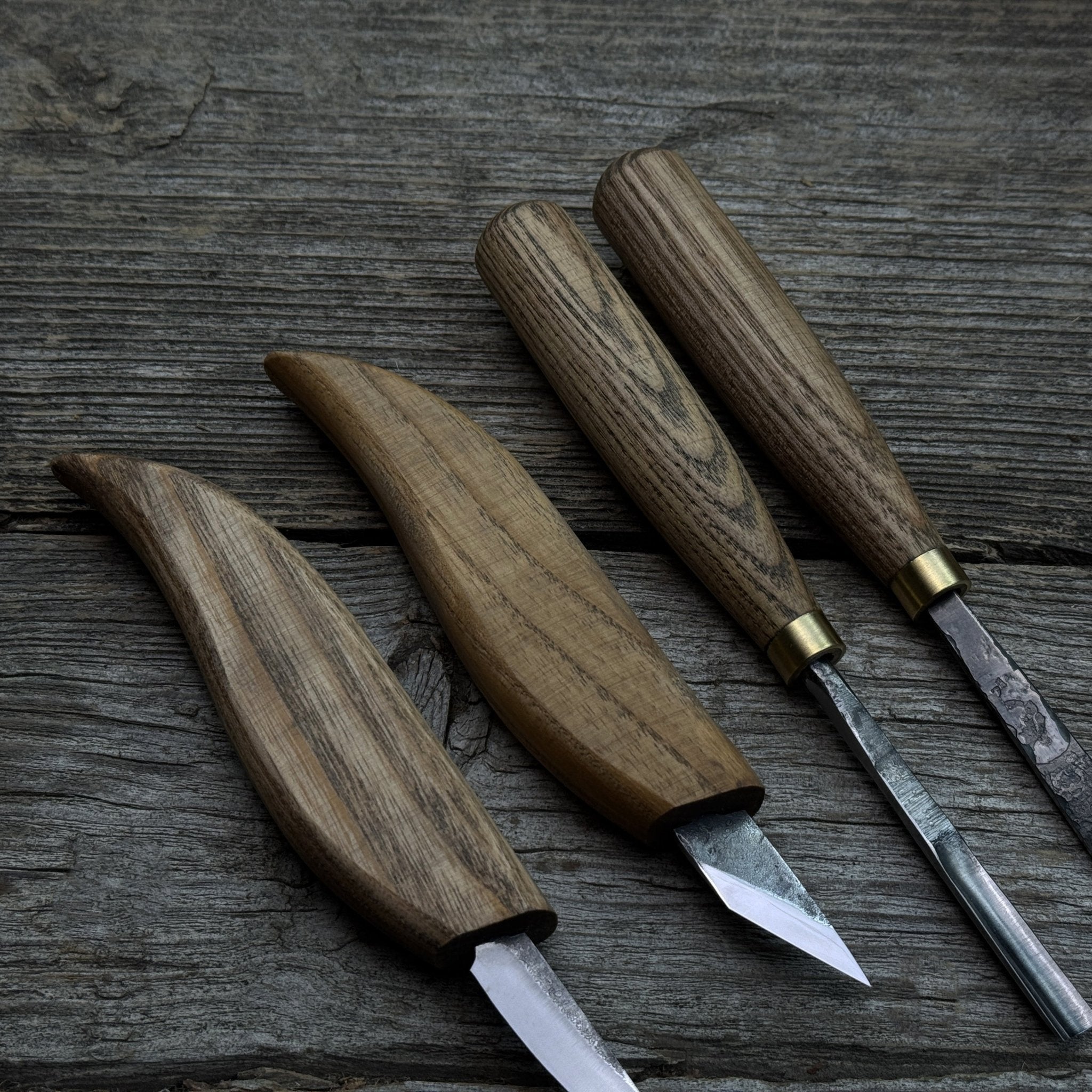 8-Piece Large Wood Carving Tool Set with hand-forged blades and ash wood handles