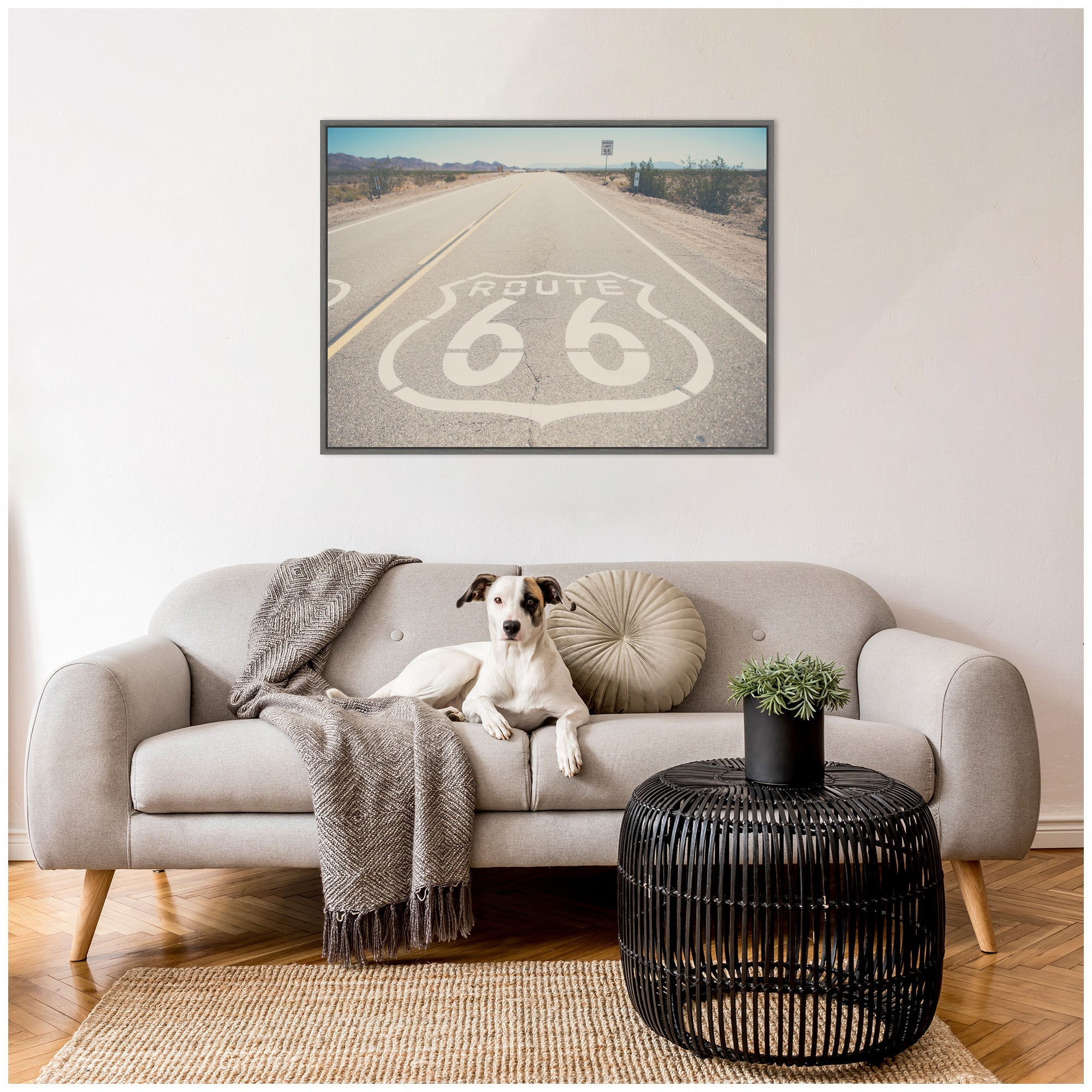 Sylvie Route 66 Framed Canvas by Laura Evans