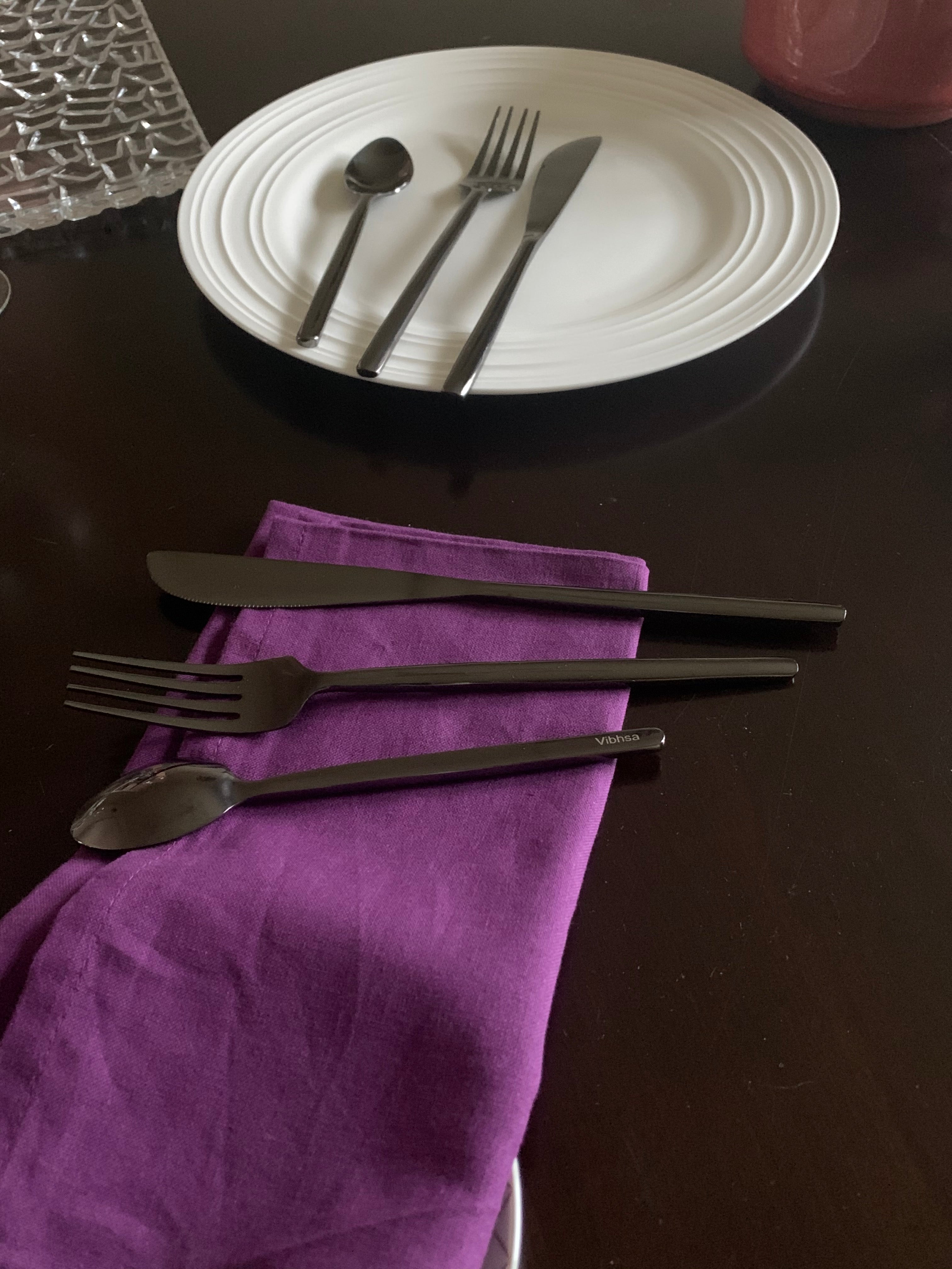 Black Stainless Steel Flatware 36 PC Set-Dinner knives by Vibhsa - product image 7 for Resin Society