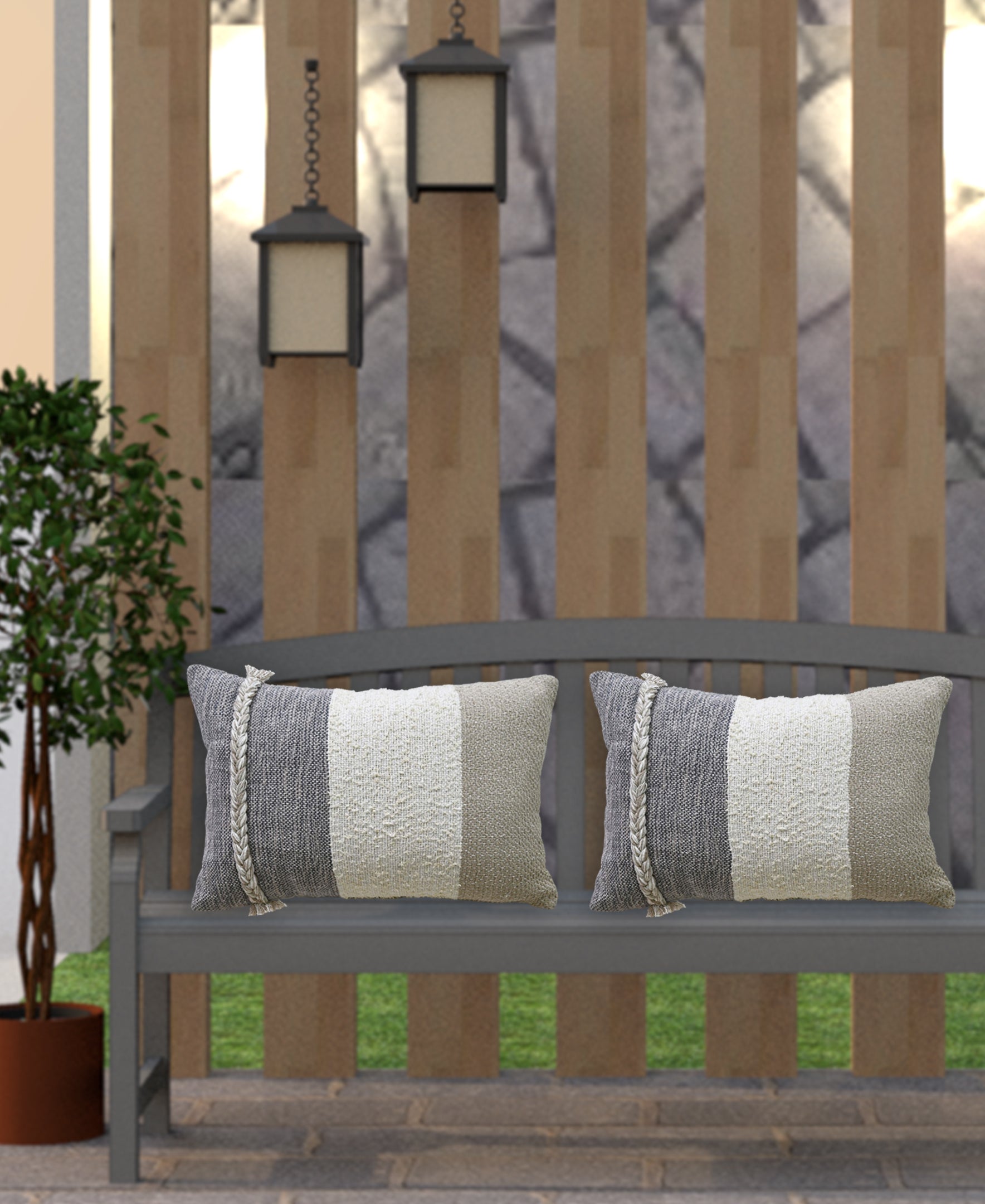 Linden Street Handloom Woven Wooden Textured Decorative Throw Pillow