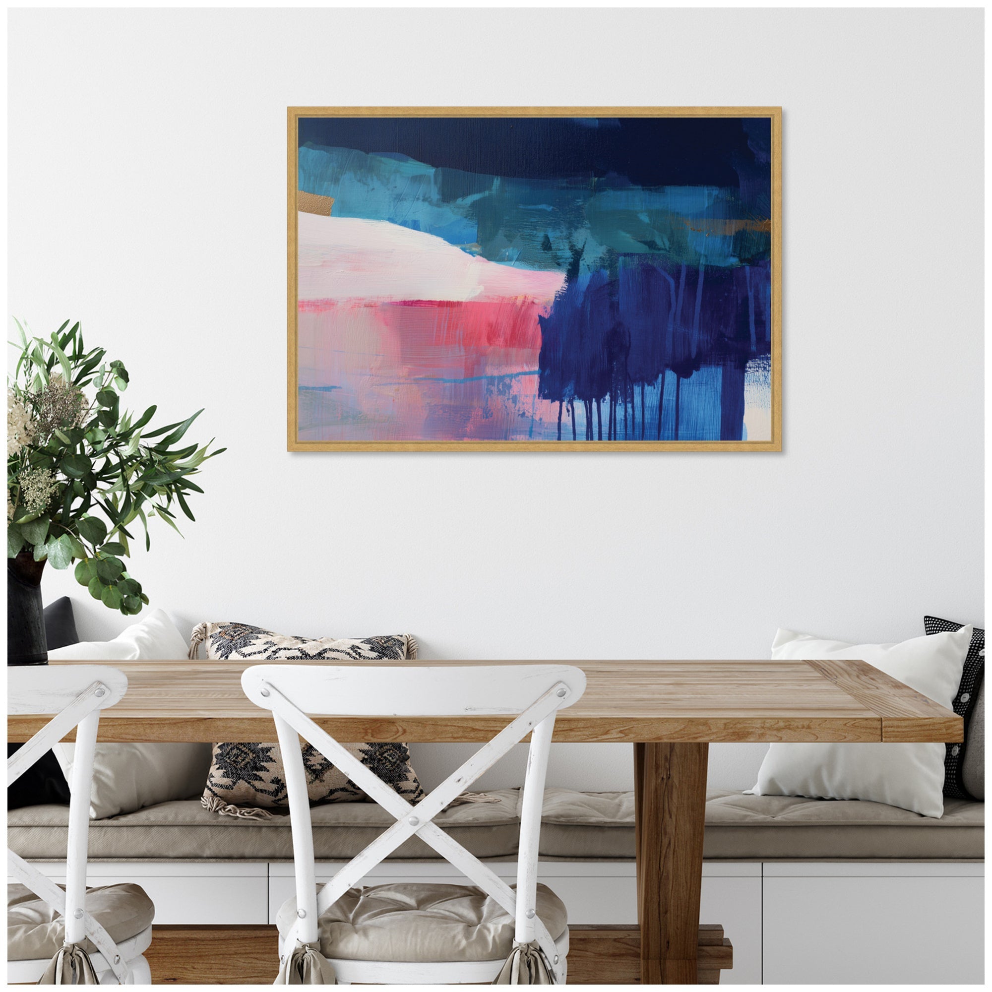 Blue Current No. 2 by Amy Lighthall Framed Canvas Wall Art Print