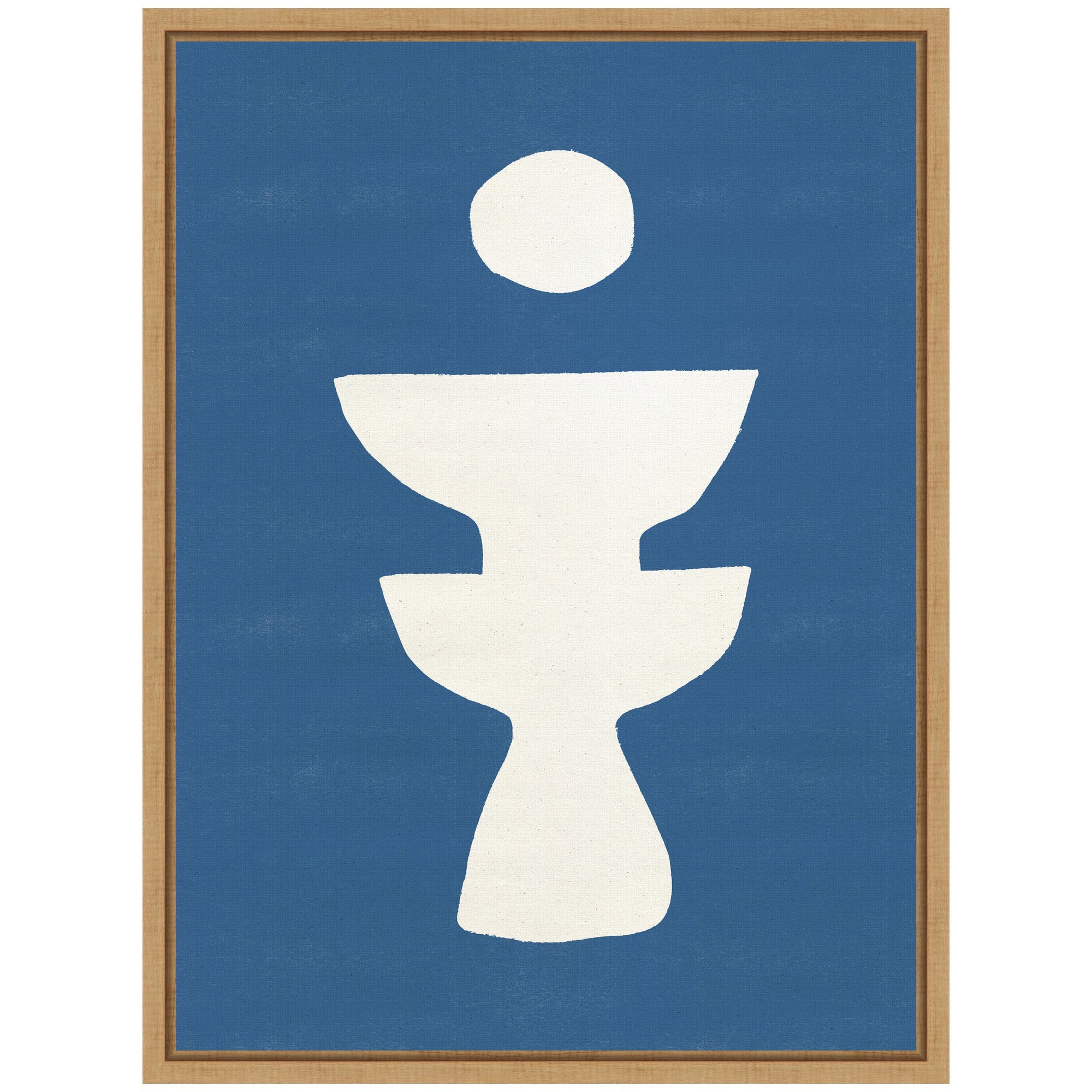 Sylvie Ceramic Blue Beige 4 Framed Canvas by Rocket Jack