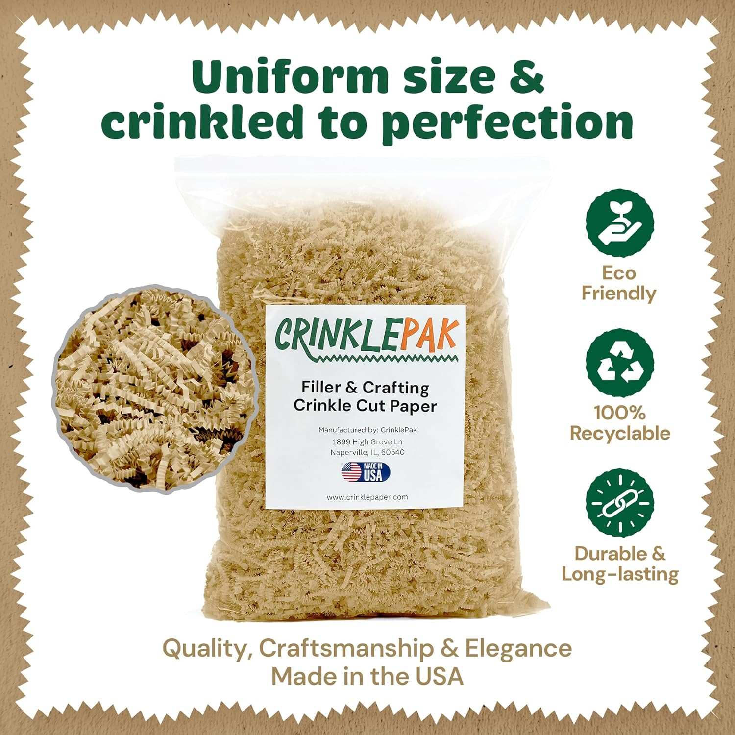 Premium Crinkle Paper - 10 LB Ivory by CrinklePak - product image 2 for Resin Society