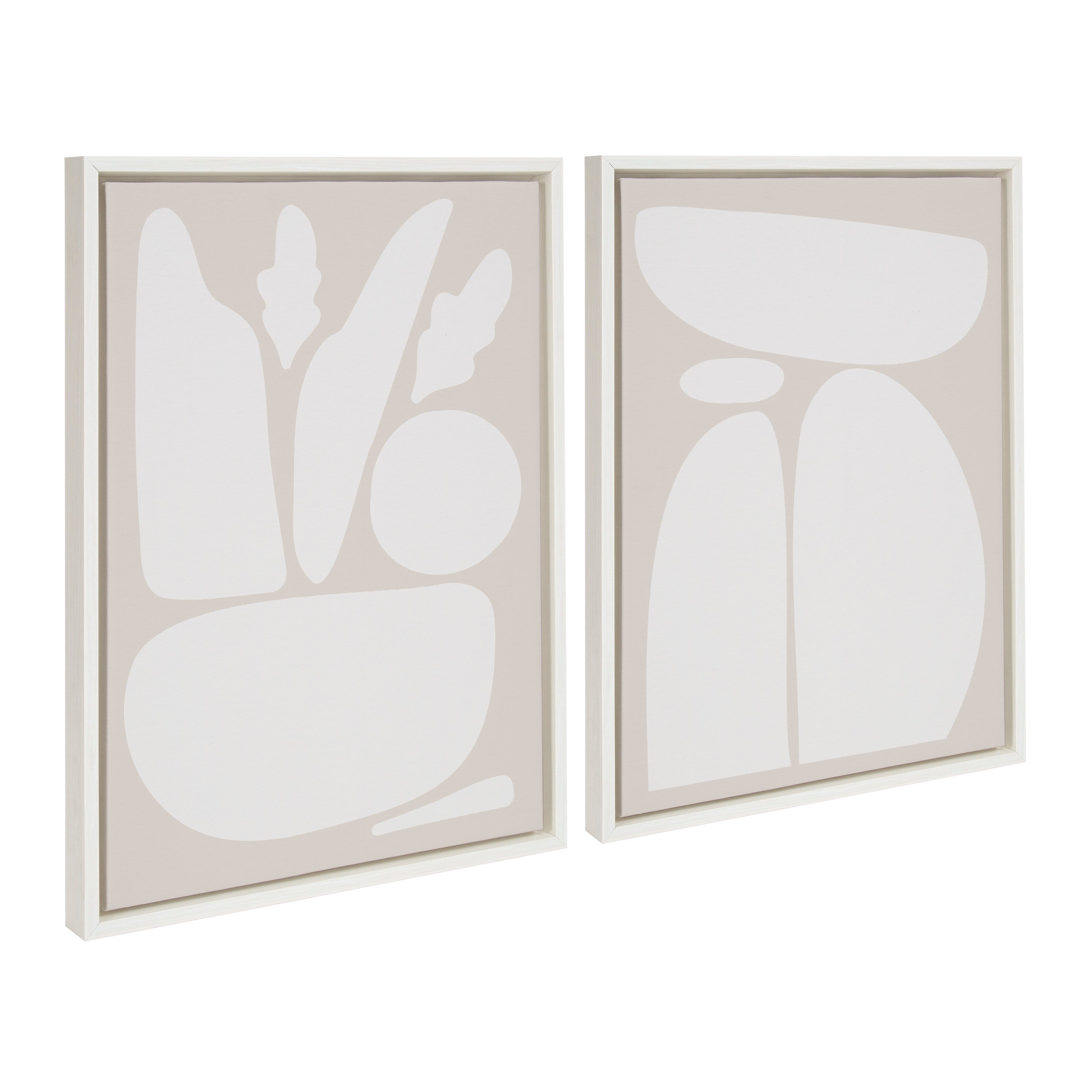Sylvie Zen Botanical Rock Neutral Framed Canvas Set by kateandlaurel - product image 14 for Resin Society