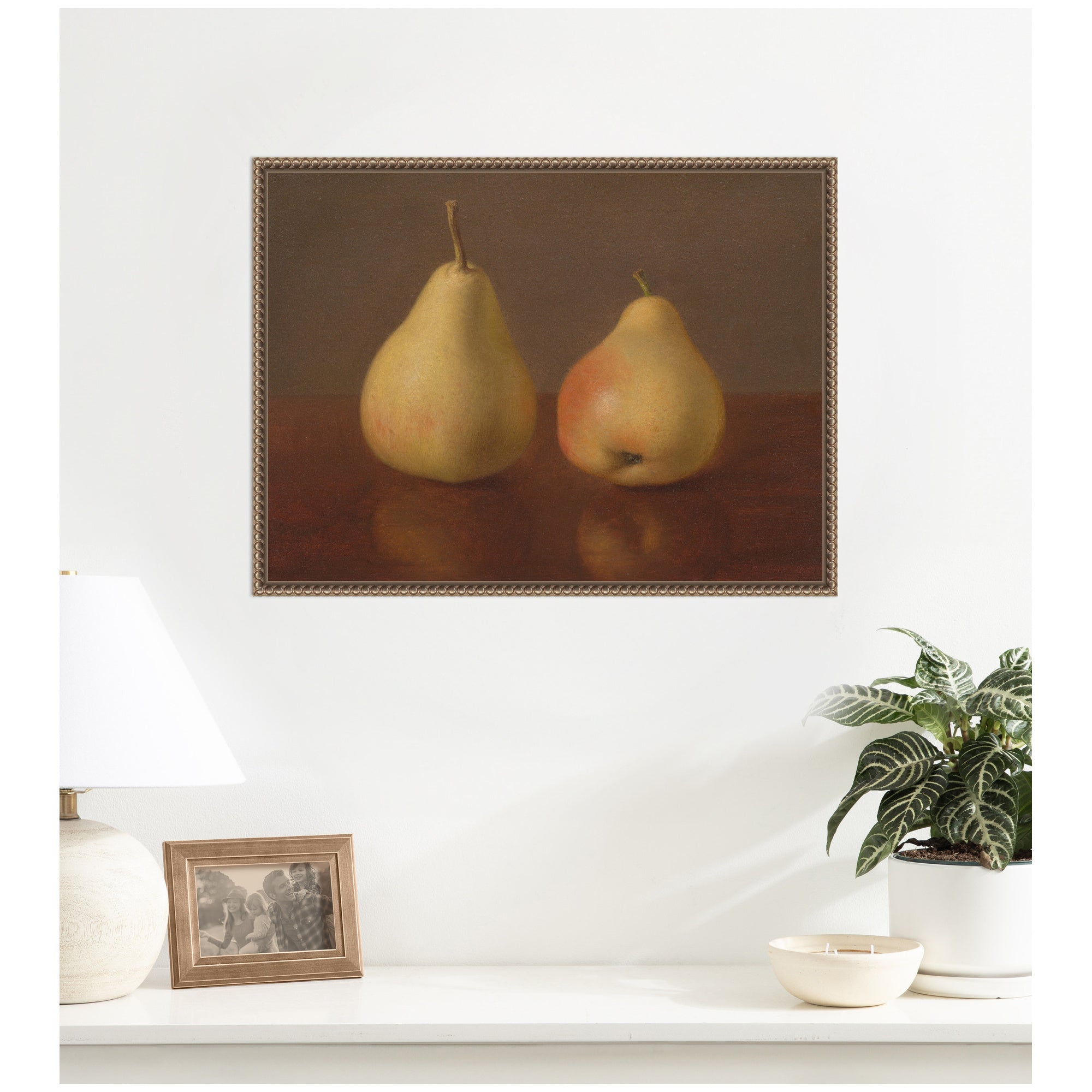 Two McLaughlin Pears by Jeremiah Pearson Hardy Framed Canvas Wall Art Print