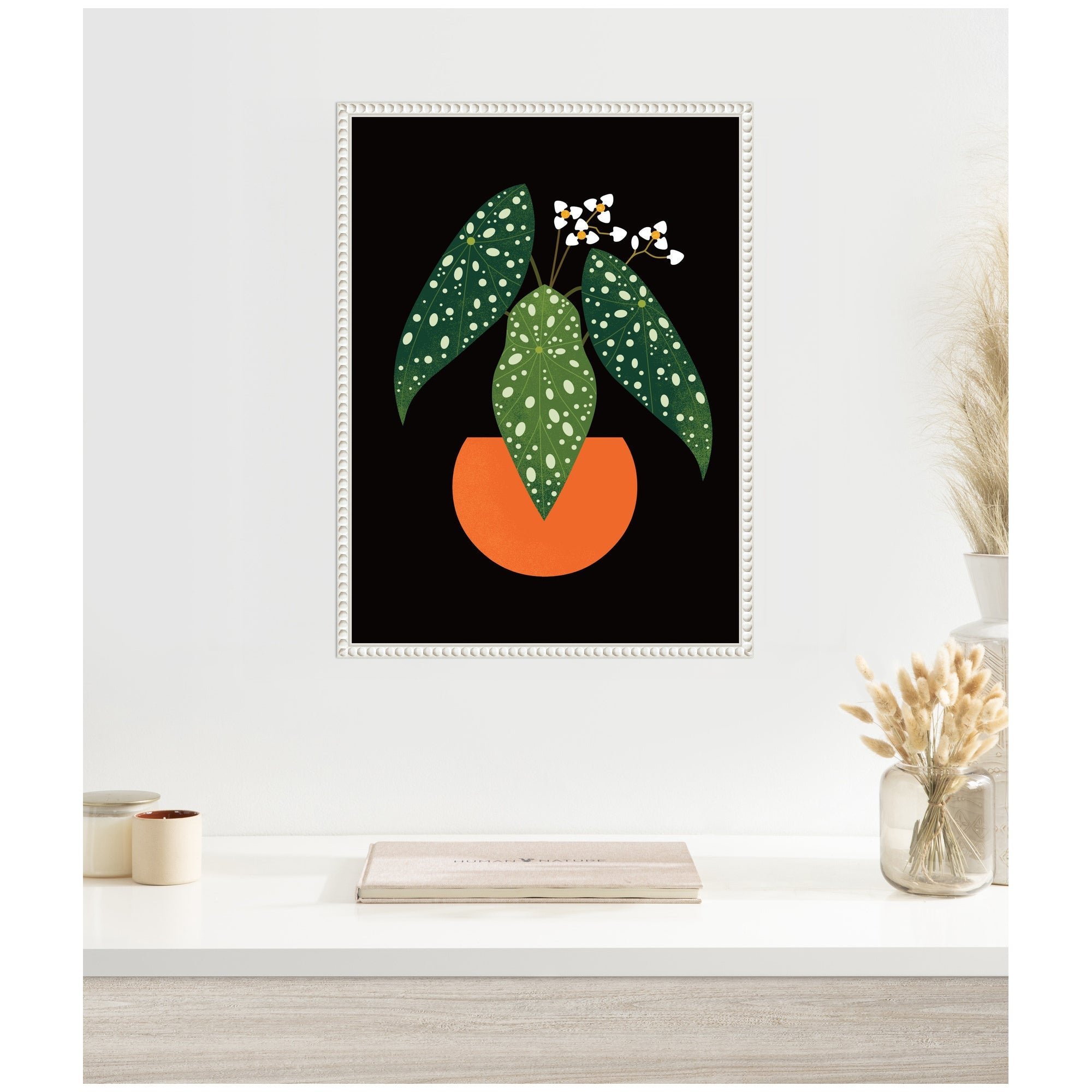 Sylvie Polka Dot Begonia Framed Canvas by Amber Leaders
