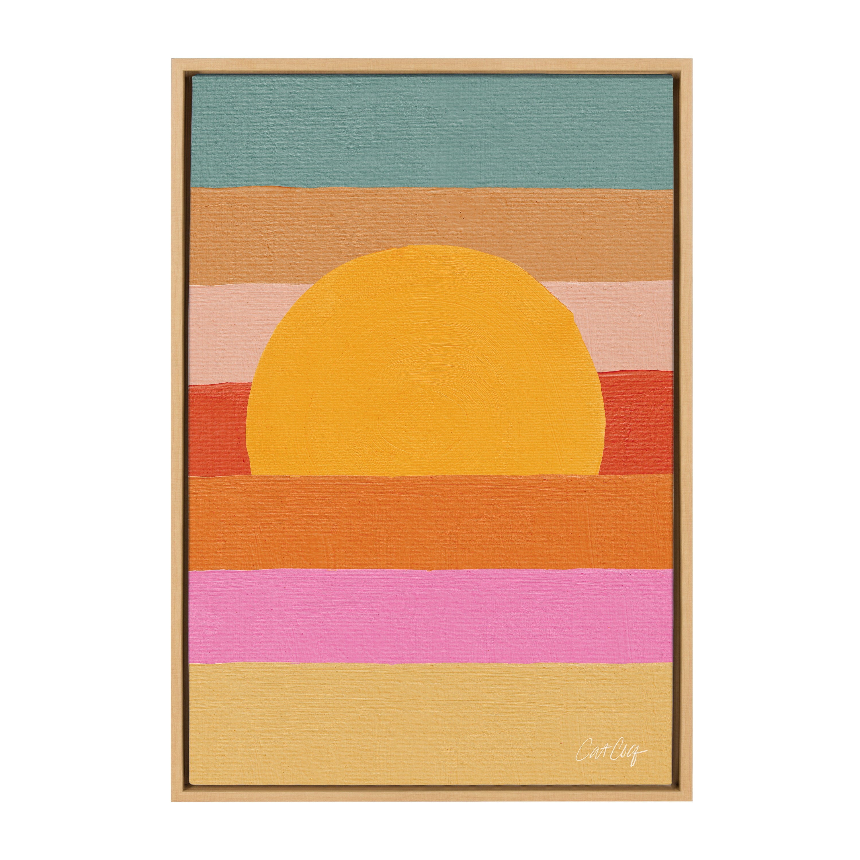 Sylvie Sunset Waves Framed Canvas by kateandlaurel - product image 11 for Resin Society