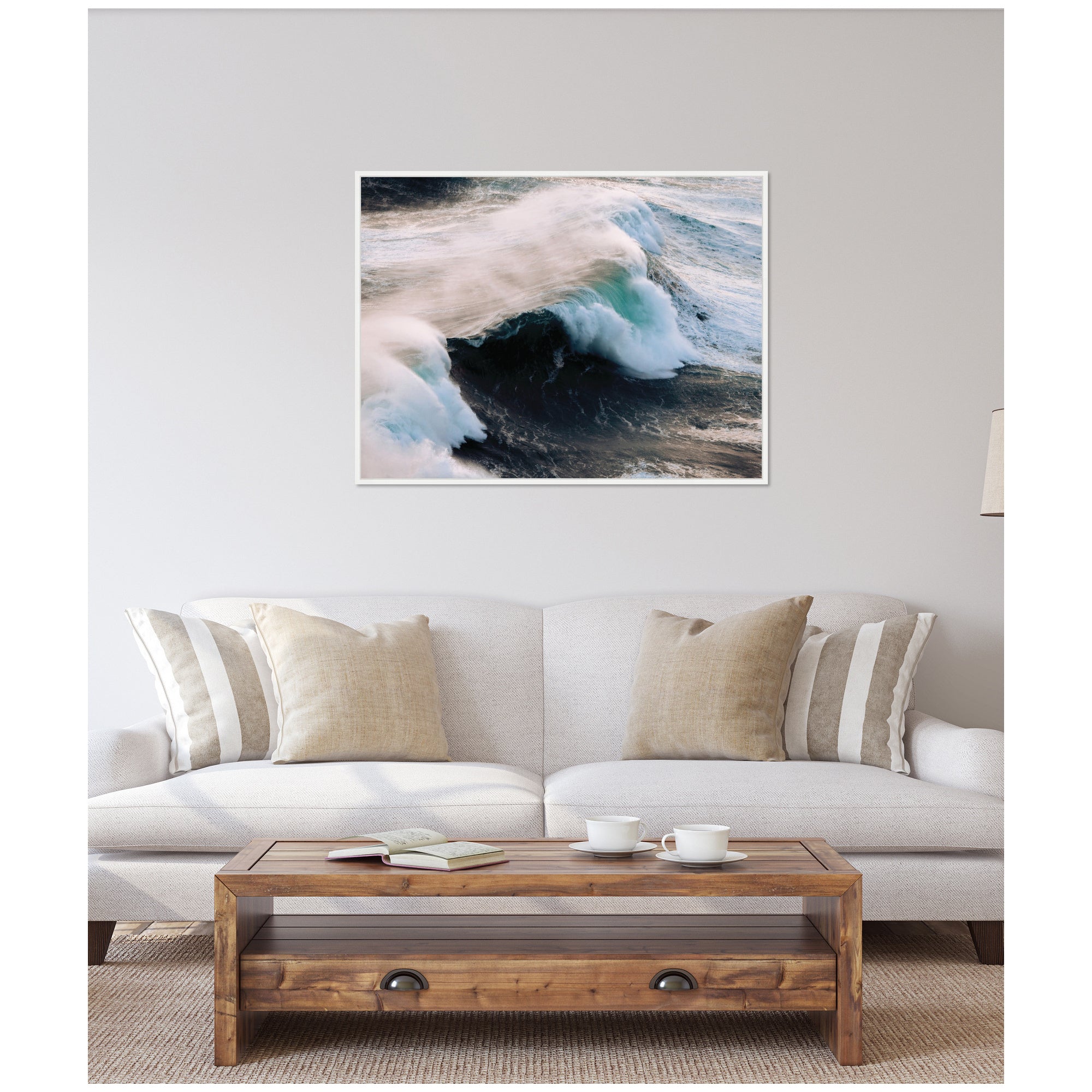 Sylvie Crashing Waves on the Portuguese Coast Framed Canvas by Michael Schauer