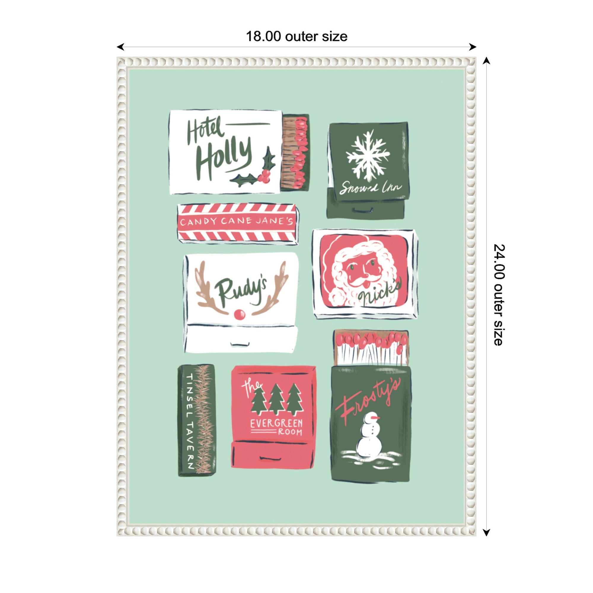 Sylvie Beaded Holiday Matchbooks Framed Canvas by Krissy Mast