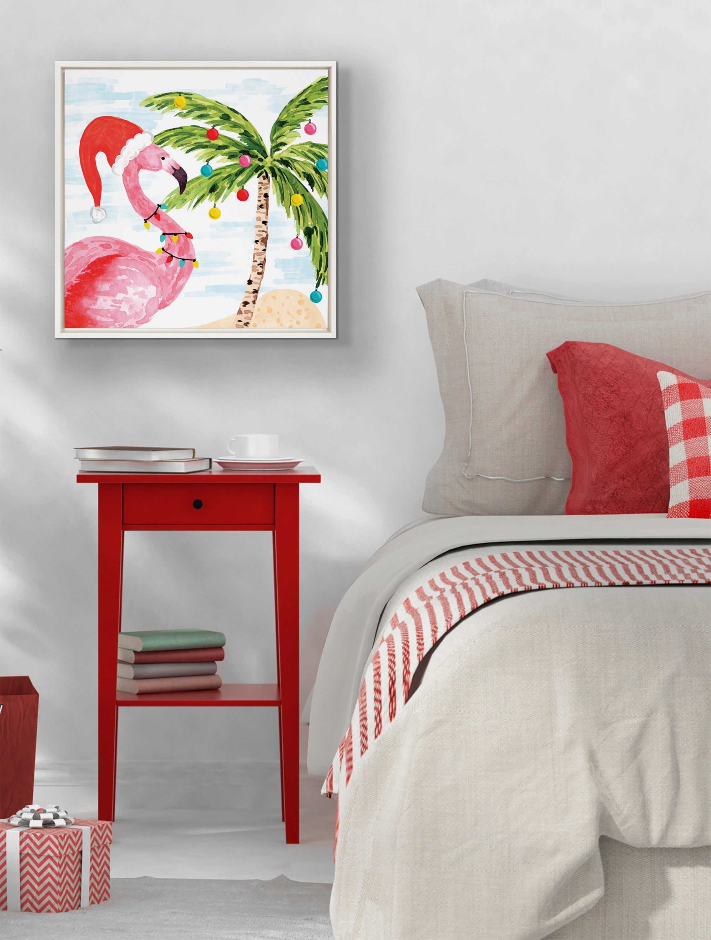 Sylvie Holiday Flamingo Framed Canvas by kateandlaurel - product image 7 for Resin Society