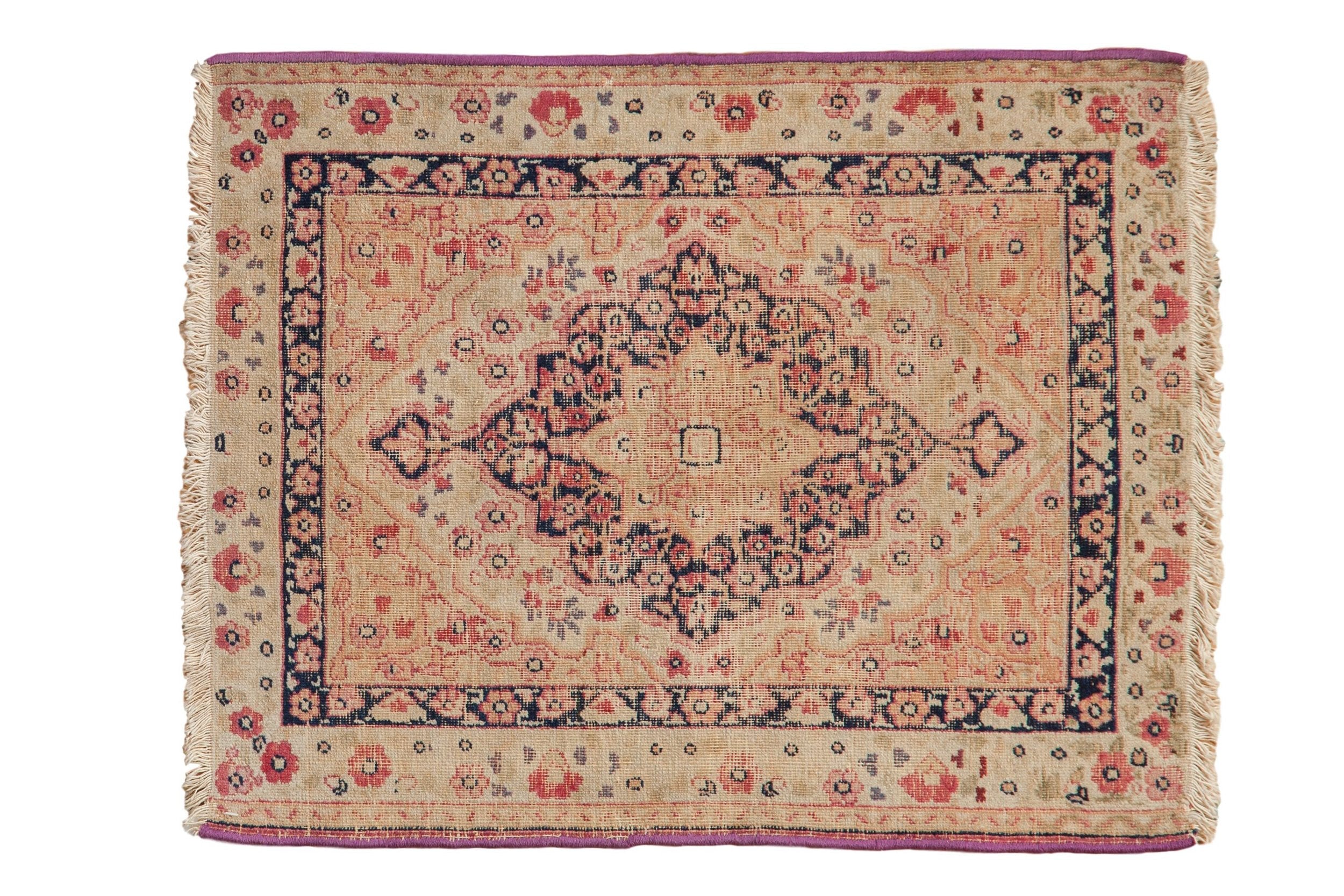 2x2.5 Antique Kerman Square Rug Mat