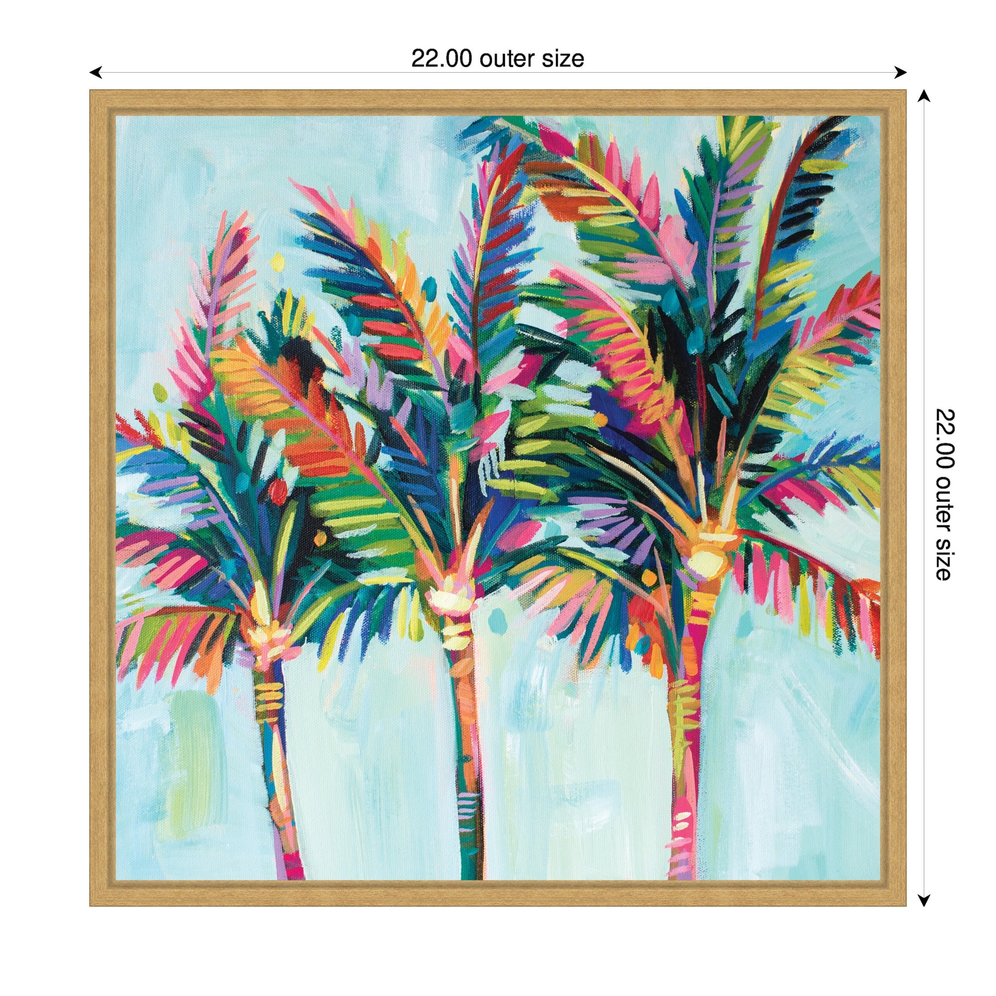 Sylvie Rainbow Coconuts Framed Canvas by Rachel Christopoulos