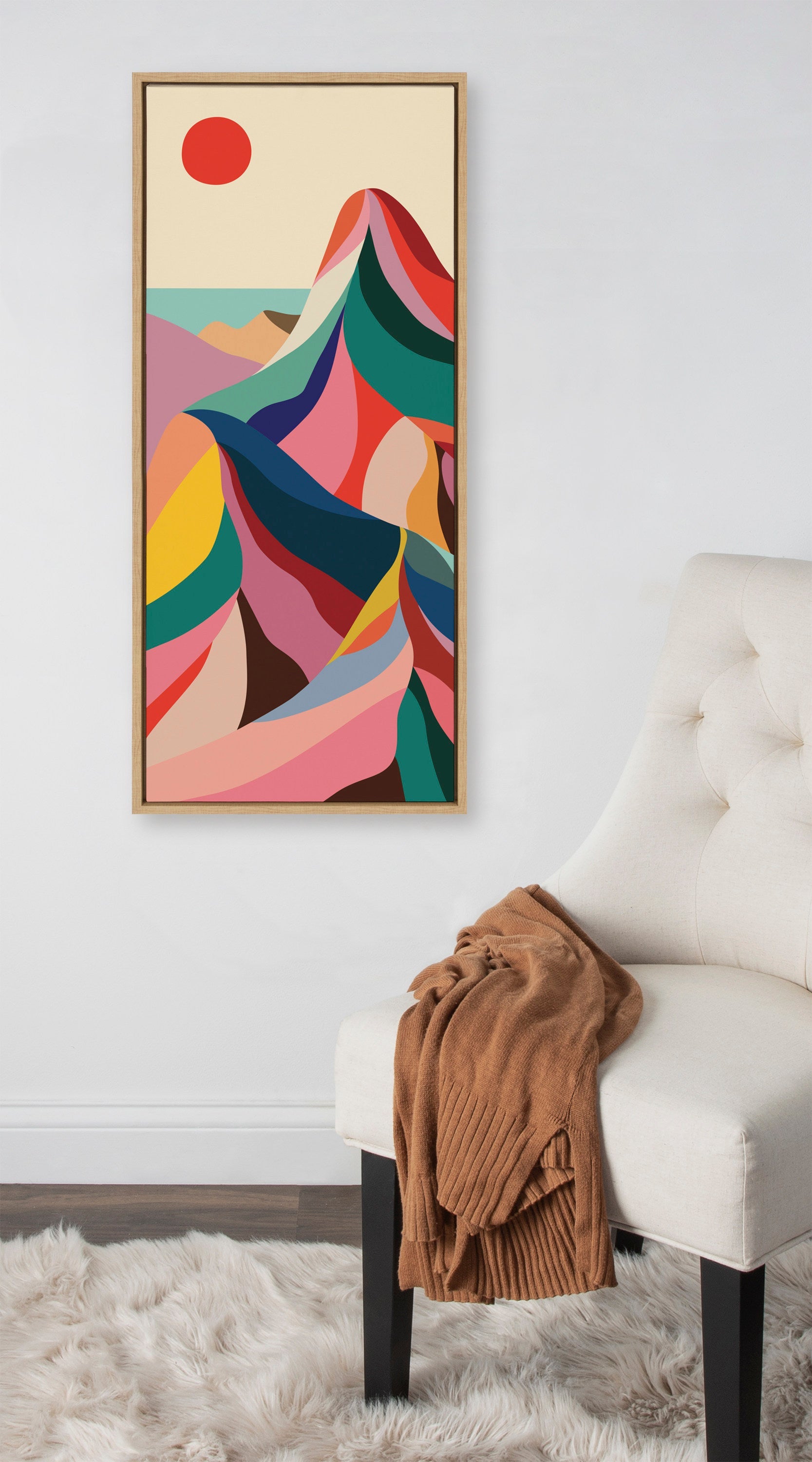 Sylvie MCM Mountains Framed Canvas by kateandlaurel - product image 20 for Resin Society