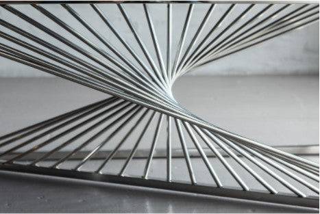 Console Laser Silver Clear Glass 120x40cm