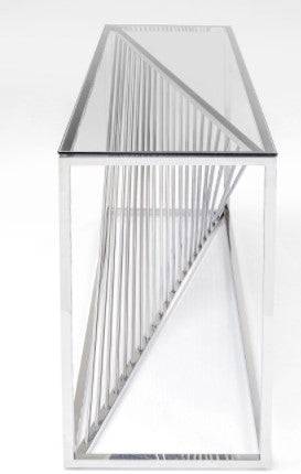Console Laser Silver Clear Glass 120x40cm