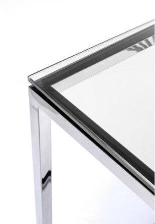 Console Laser Silver Clear Glass 120x40cm