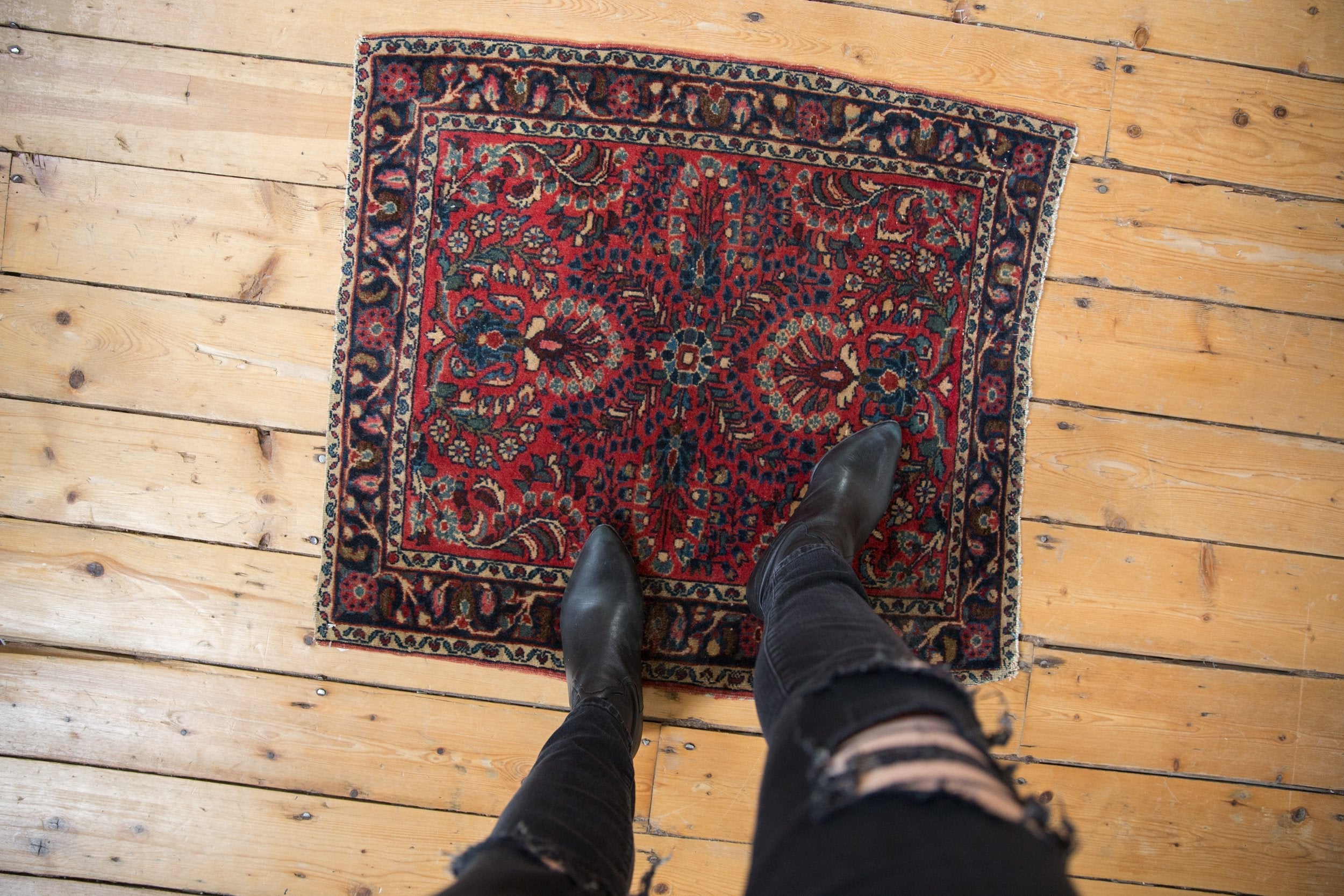 2.5x3 Vintage Fine German Sarouk Square Rug by Old New House® - product image 2 for Resin Society