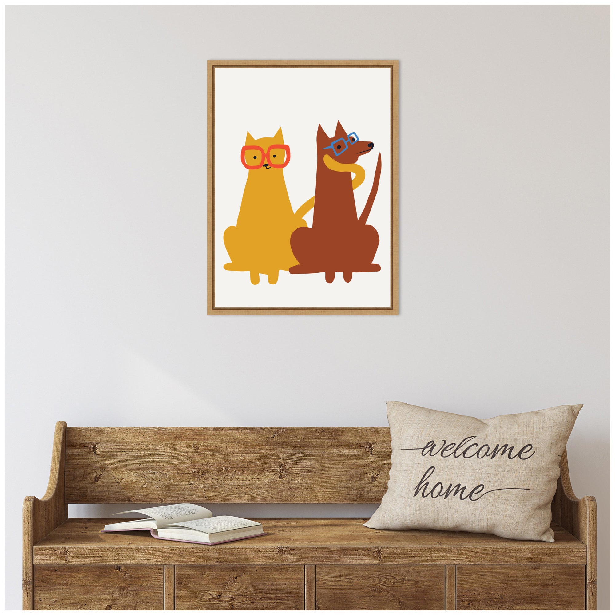 Sylvie Farm Cat Dog Framed Canvas by Hannah Beisang