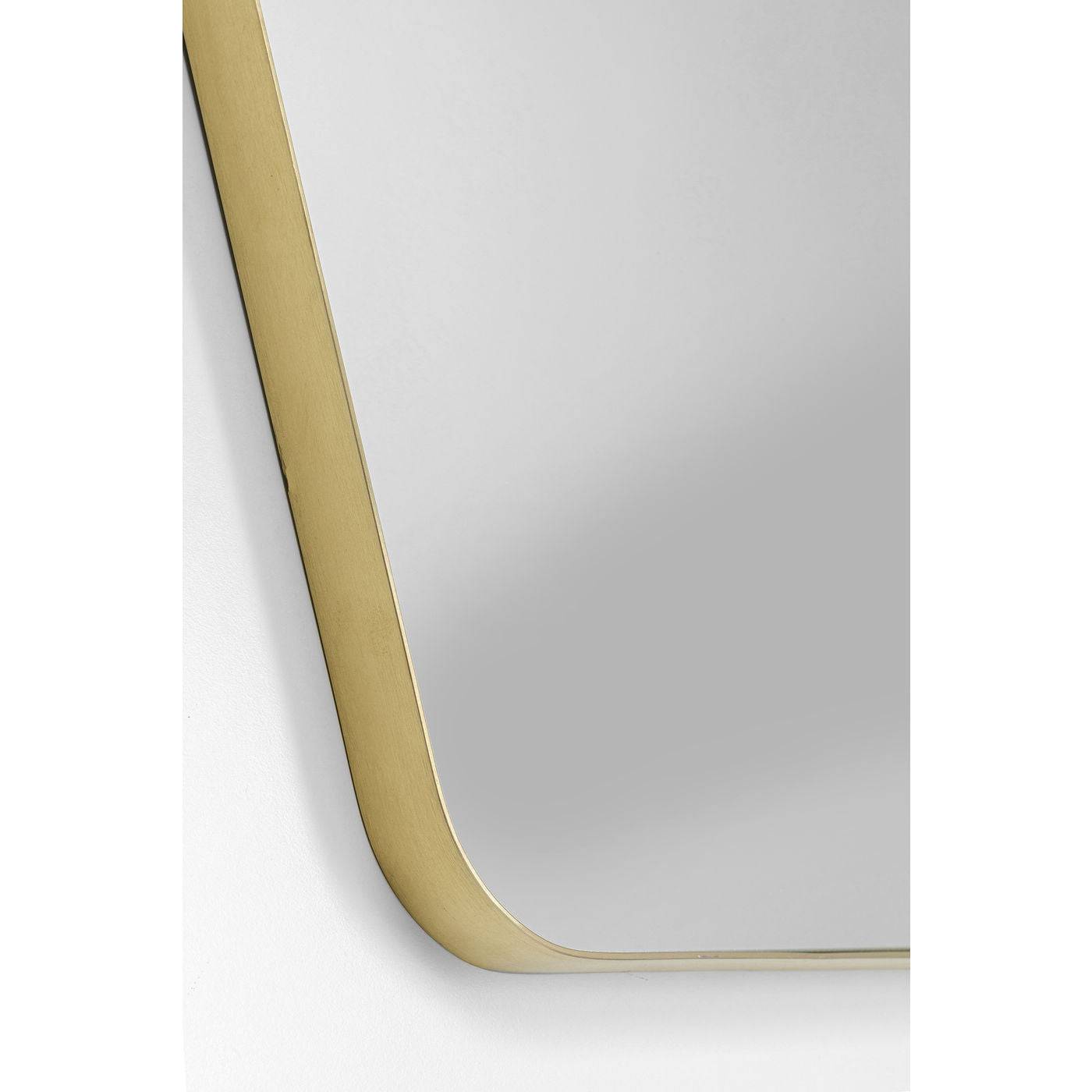 Wall Mirror Shape Hexagon Brass 64x95cm